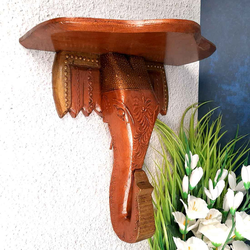 Wooden Wall Bracket - For Living Room Interior Decoration - 15 Inch- Apkamart