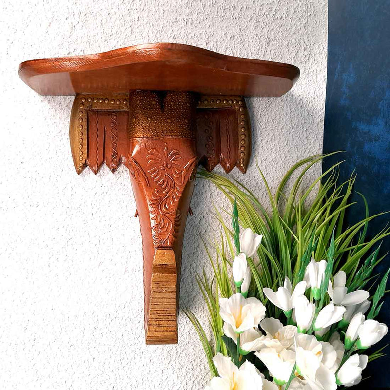 Wooden Wall Bracket - For Living Room Interior Decoration - 15 Inch- Apkamart