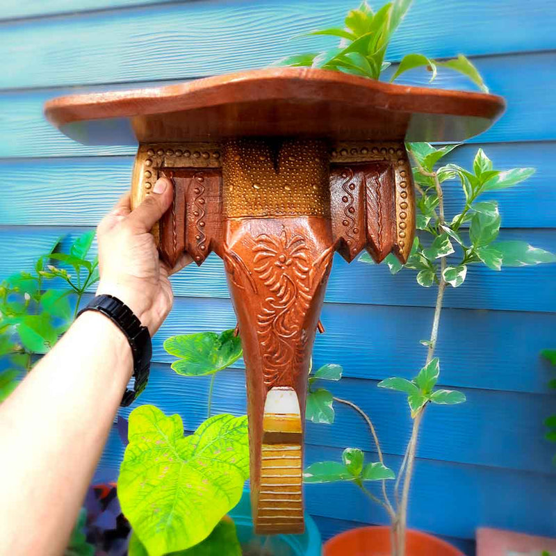 Wooden Wall Bracket - For Living Room Interior Decoration - 15 Inch- Apkamart