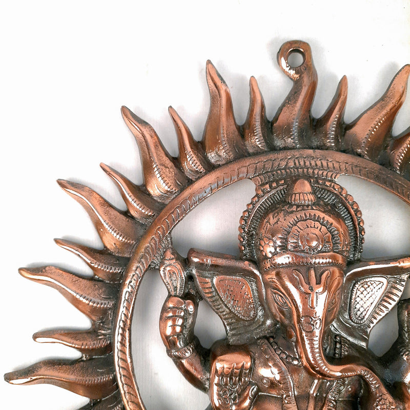Lord Ganesh Wall Hanging | Sun Ganesha Wall Statue - for Puja & Home Entrance | House Warming Gift -15 Inch-Apkamart