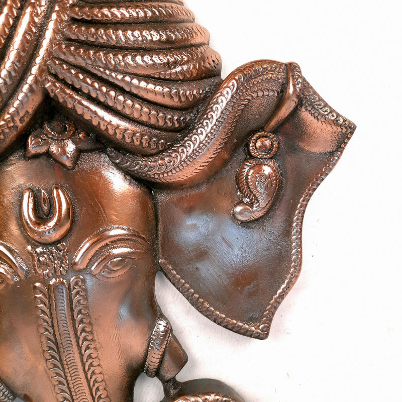 Ganesh Wall Hanging | Lord Ganesha Wall Statue - for Home & Office Decor |Wedding & House Warming Gift - 17 inch-Apkamart