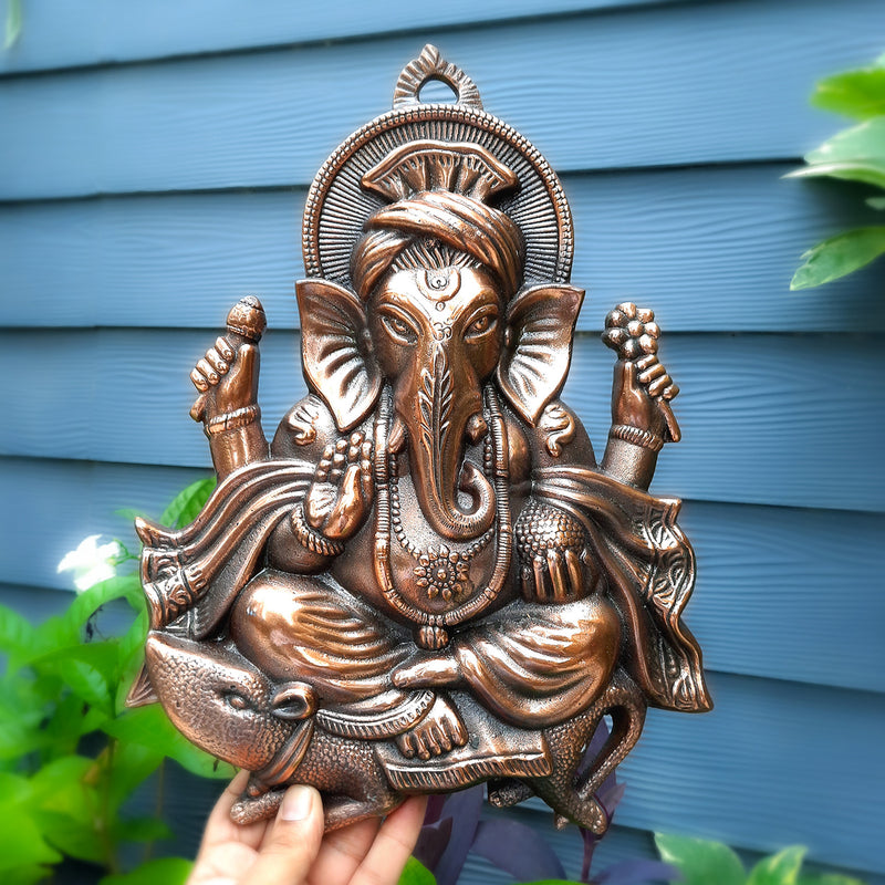 Ganesh Wall Hanging | Lord Ganesha Wall Art for Home, Living Room & Office | Antique Ganesha for Religious Décor - 14 inch-Apkamart