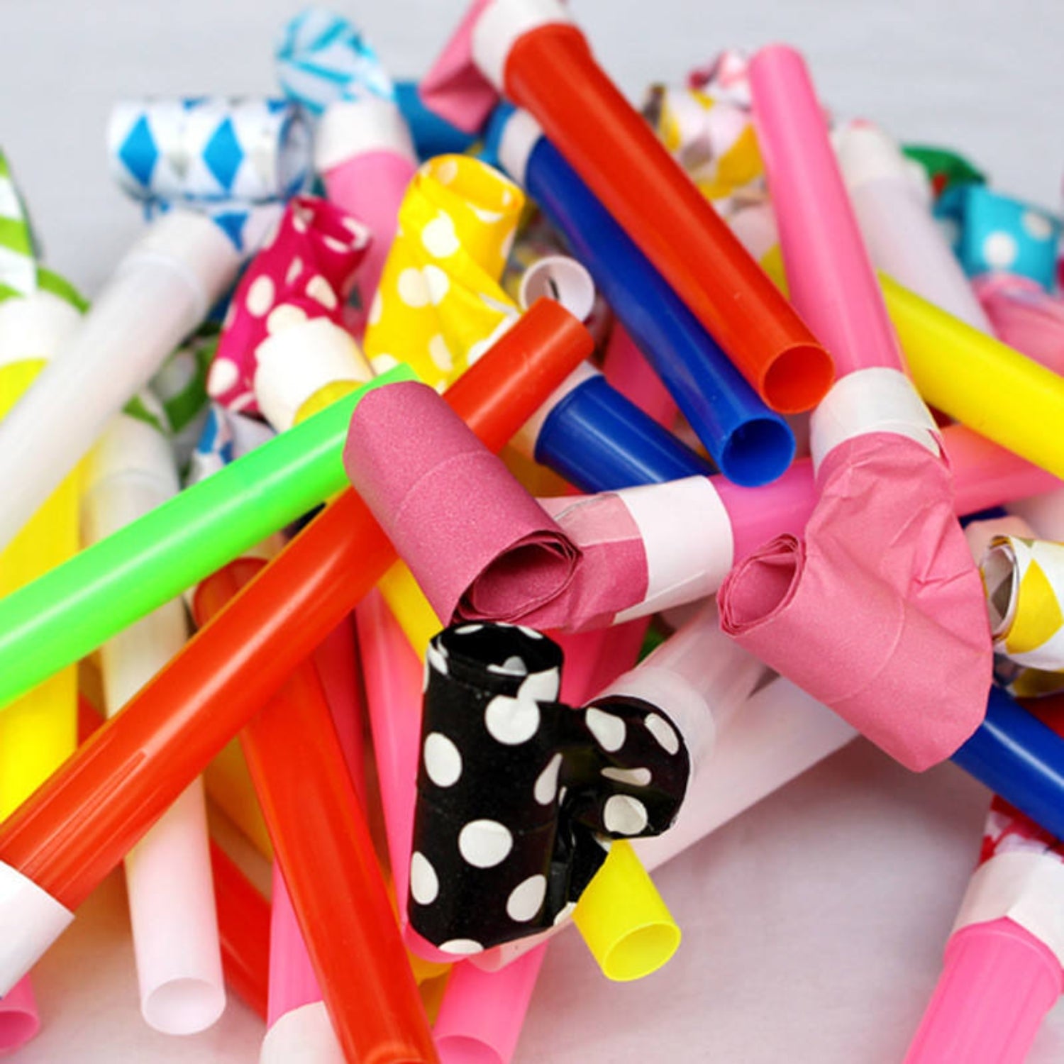 Party Horns for Kids Whistle Noise Makers Birthday Party Supplies Fun Party Favors for Boys Girls Colorful Celebration Accessories for School - 9 Inch(Pack Of 10) - Apkamart