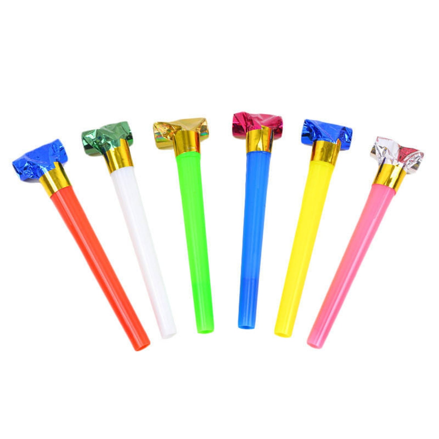Party Horns for Kids Whistle Noise Makers Birthday Party Supplies Fun Party Favors for Boys & Girls Colorful Celebration Accessories for School - 10 Inch (Pack Of 10) - Apkamart