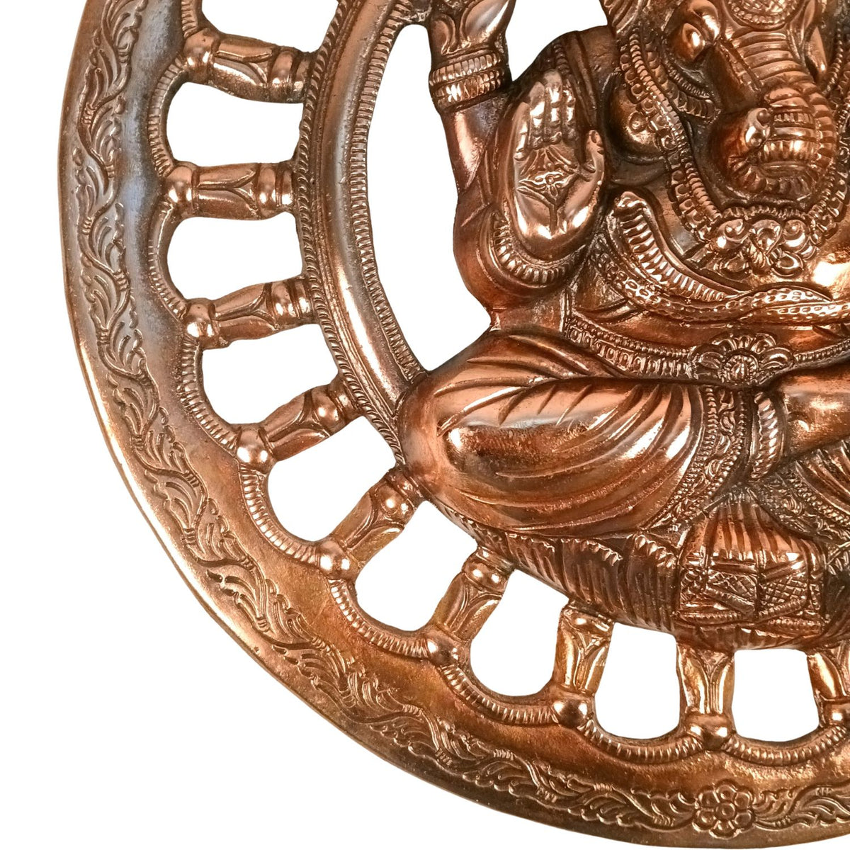 Ganesha Wall Hanging Metal Religious Wall Decor – 17 Inch-Apkamrt