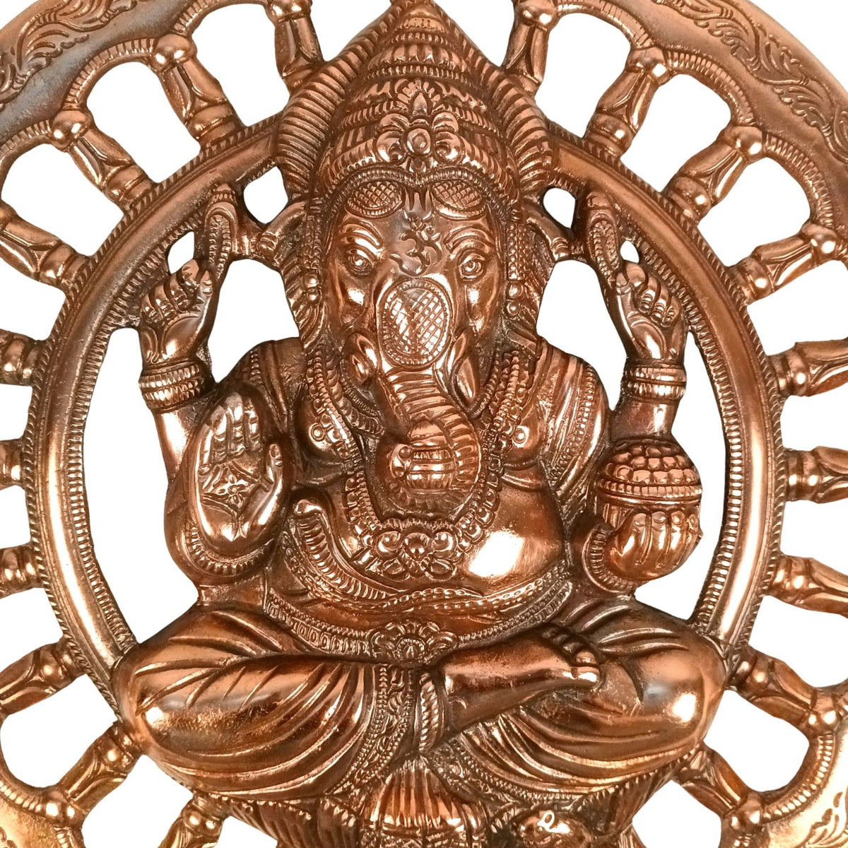 Ganesha Wall Hanging Metal Religious Wall Decor – 17 Inch-Apkamrt