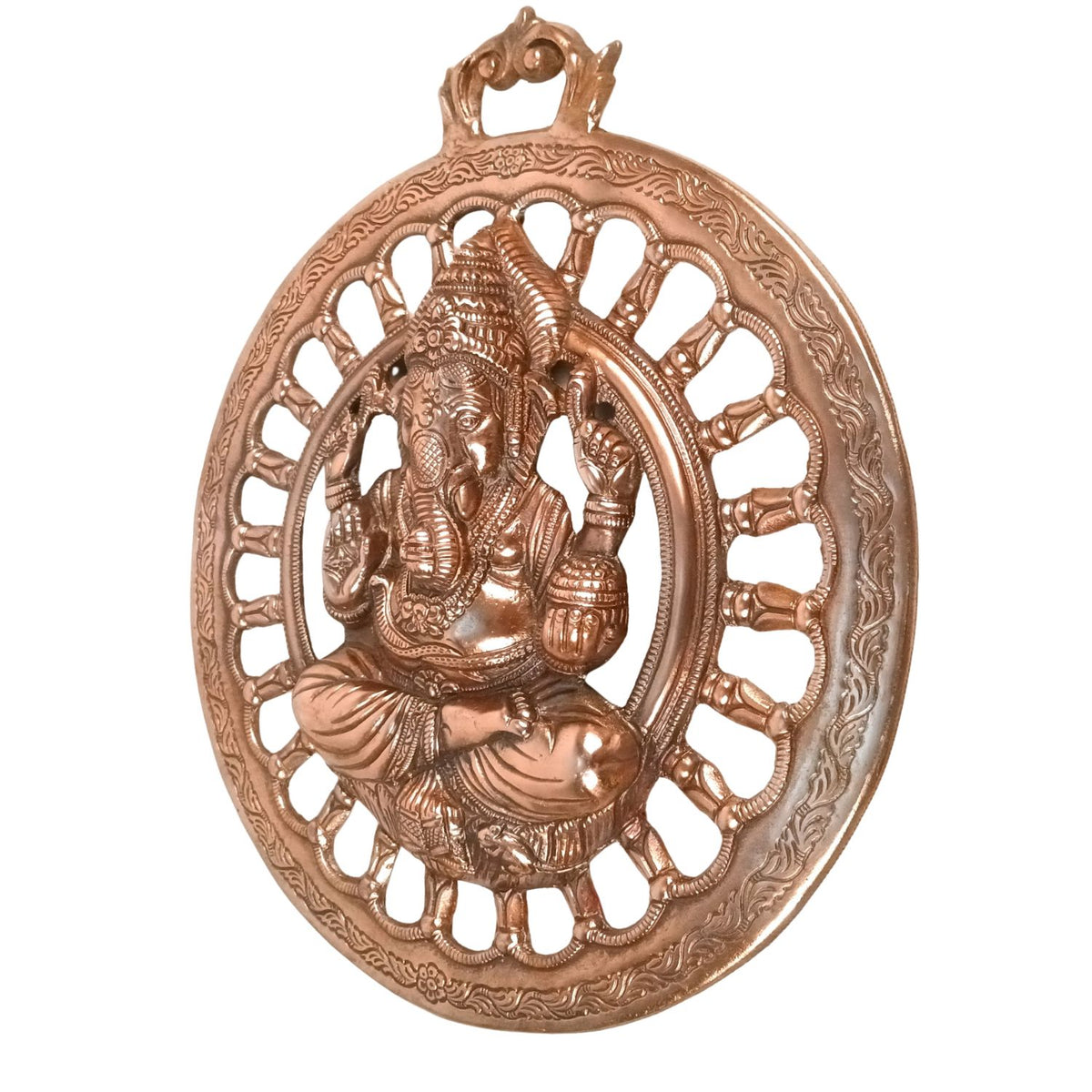 Ganesha Wall Hanging Metal Religious Wall Decor – 17 Inch-Apkamrt