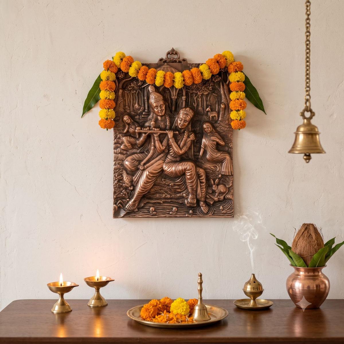 Radha Krishna Wall Hanging For Home Decor - 20 Inch-apkamart