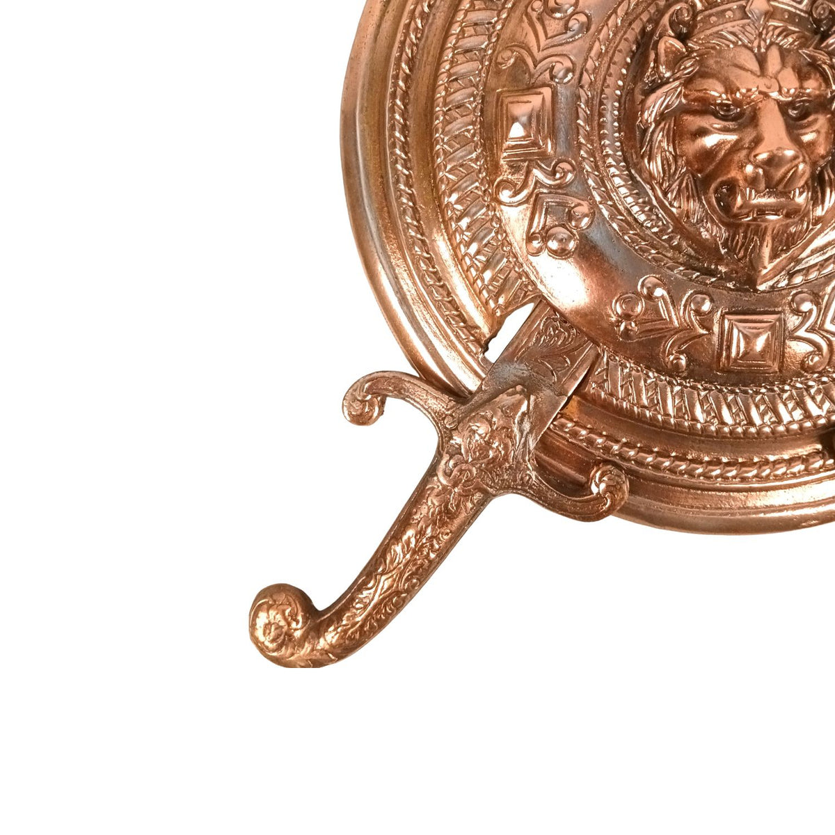 Lion Face Dhal Talwar Sword & Shield Wall Hanging – 15 Inch