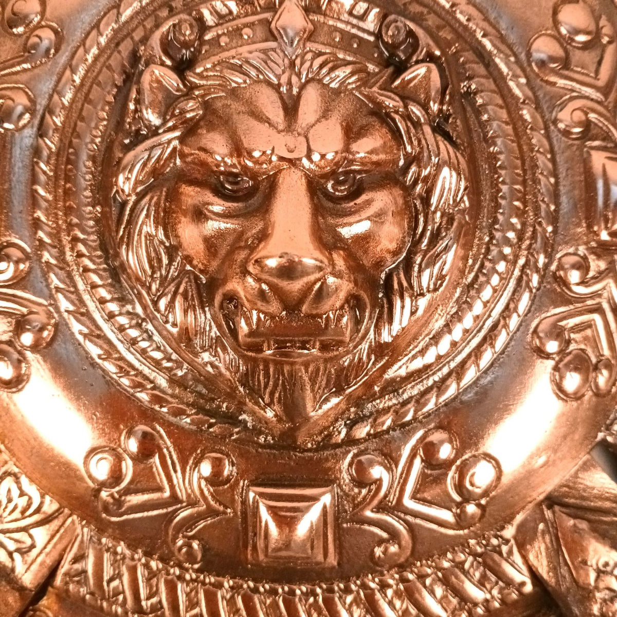Lion Face Dhal Talwar Sword & Shield Wall Hanging – 15 Inch