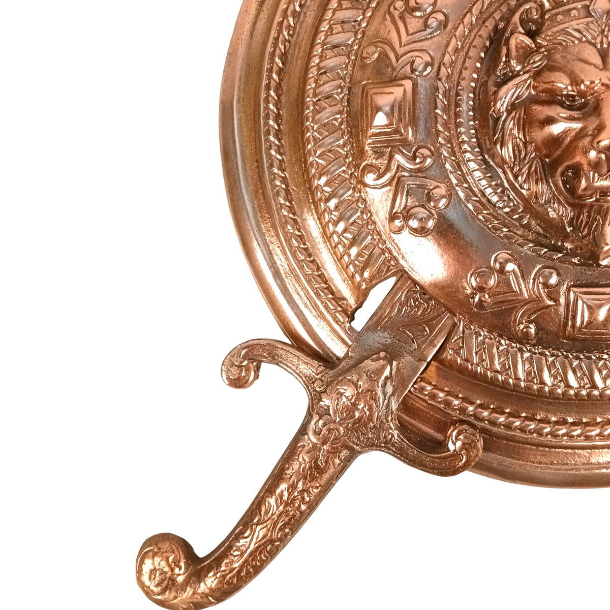 Lion Face Dhal Talwar Sword & Shield Wall Hanging – 15 Inch
