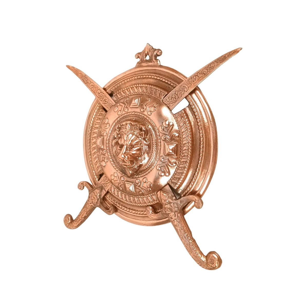 Lion Face Dhal Talwar Sword & Shield Wall Hanging – 15 Inch