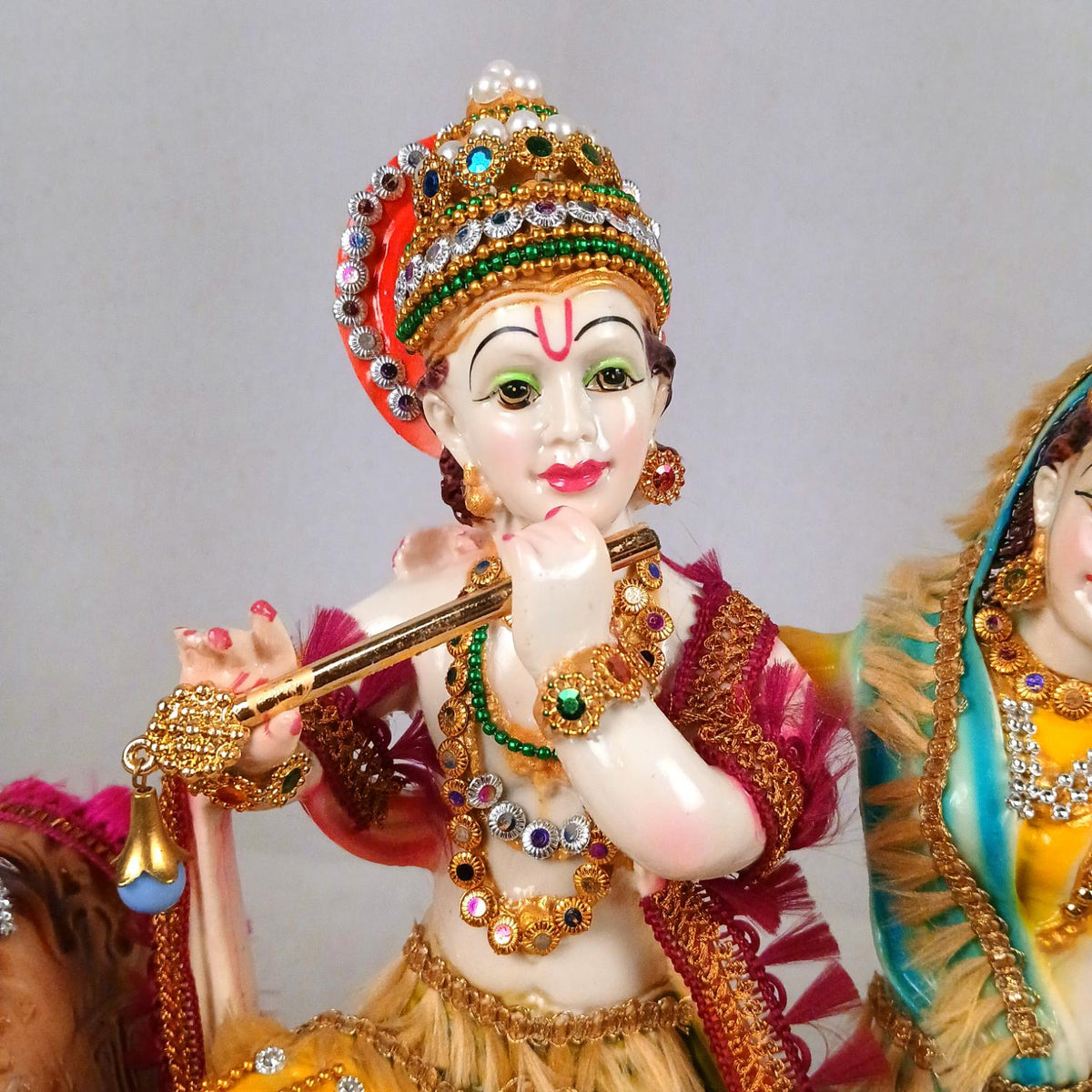 Radha Krishna on Royal Sofa Statue Idol – 12 Inch
