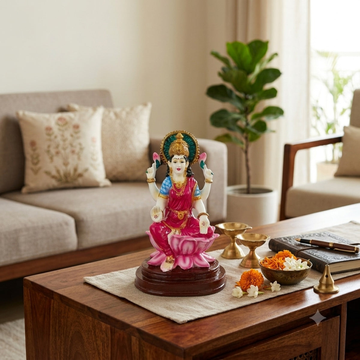 Lakshmi Ganesha Statue Idol Set For Diwali – 6 Inch-Apkamart