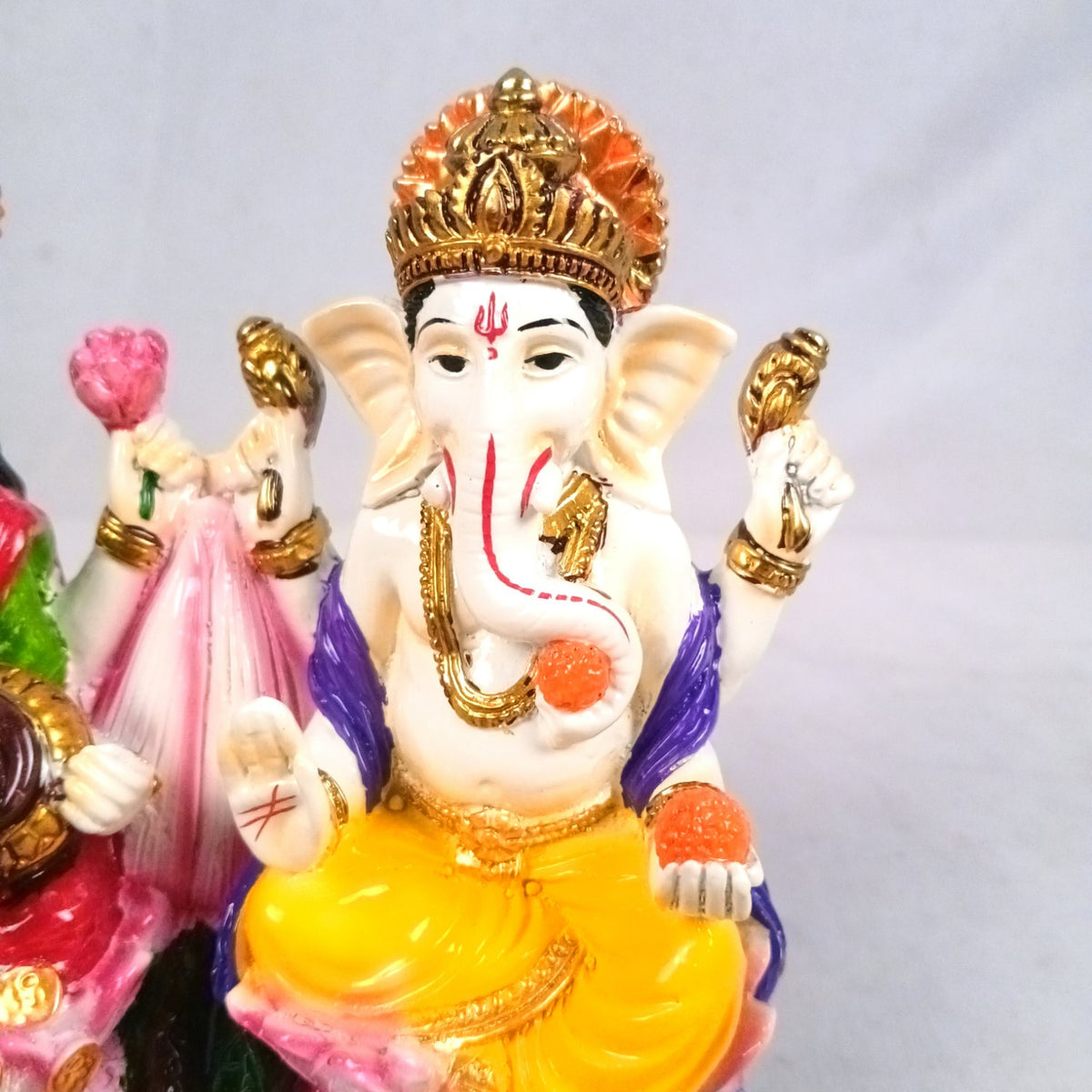 Lakshmi Ganesha Statue Idol with Coin Pot For Diwali Pooja – 6 Inch-Apkamart