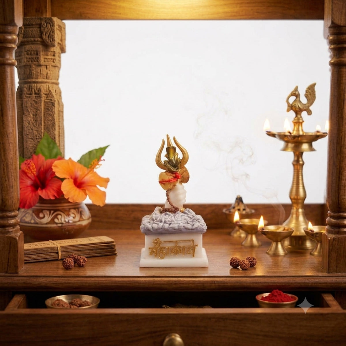 Mahakaal Trishul in Hand Statue – 5 Inch