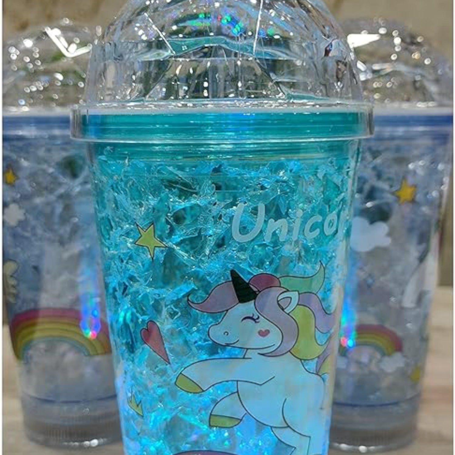 Unicorn Sipper Bottle With LED Glow Light | Sipper with Straw - For Kids Birthday Gift & Return Gift