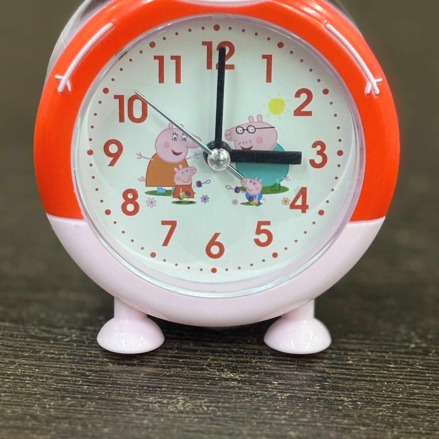 Cartoon Kids Alarm Clock | Cute Bedside Table Clock for Boys & Girls | Easy-to-Use Wake-Up Clock for Kids Room & Study Table | Battery Operated - 6 Inch - Apkamart #Color_Red
