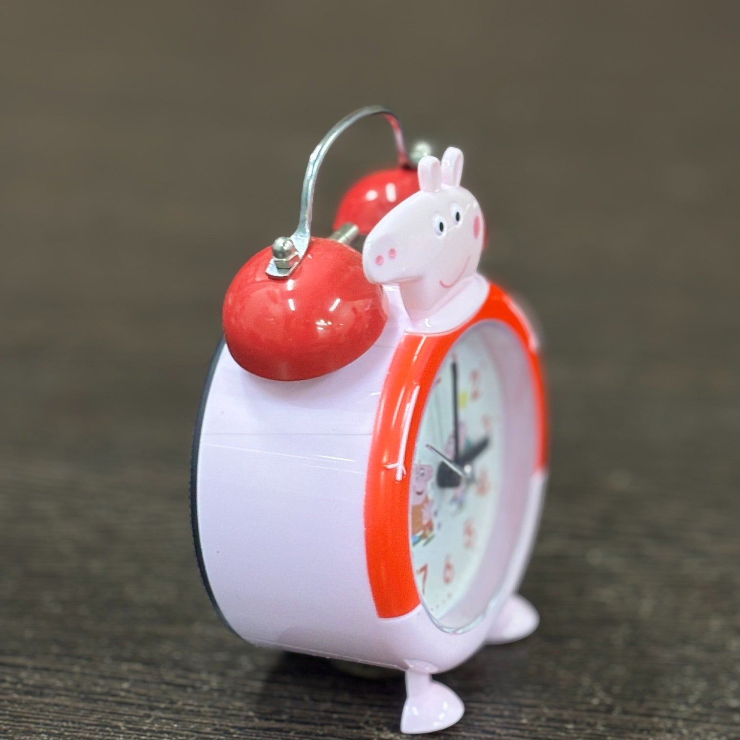 Cartoon Kids Alarm Clock | Cute Bedside Table Clock for Boys & Girls | Easy-to-Use Wake-Up Clock for Kids Room & Study Table | Battery Operated - 6 Inch - Apkamart #Color_Red