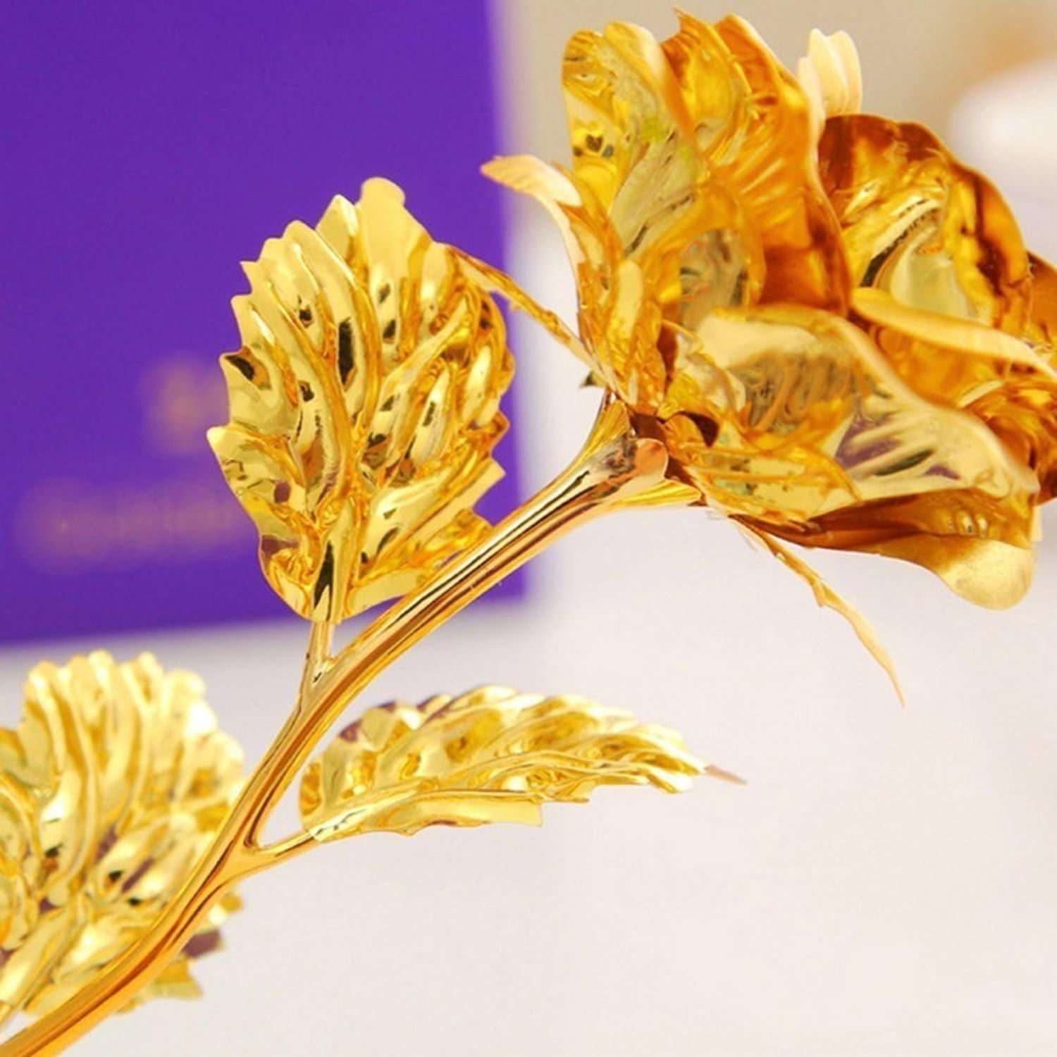 Artificial Golden Rose – 9 Inch Gift for Home - Apkamart
