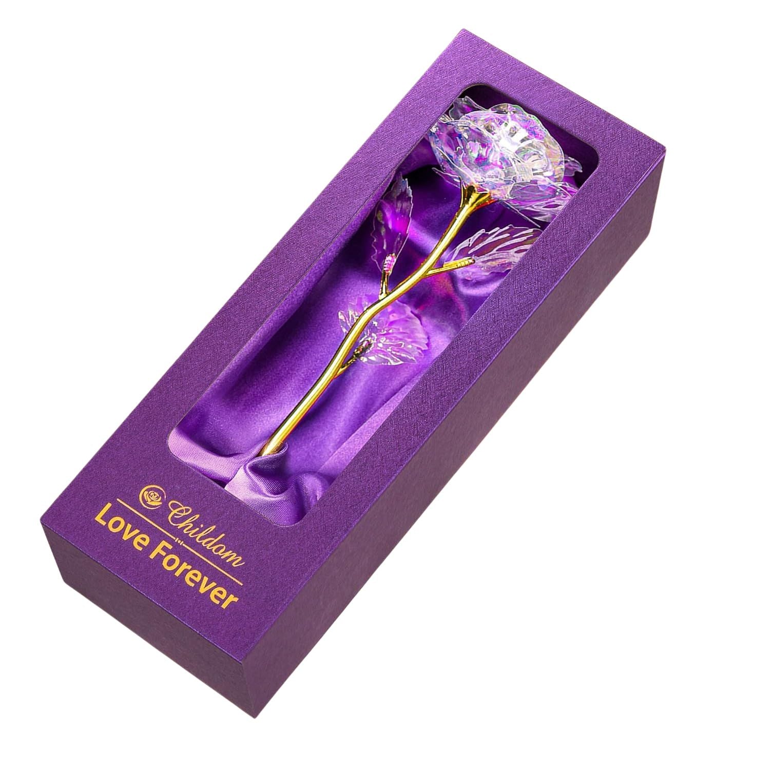 Artificial Crystal Rose – 9 Inch Gift for Home - Apkamart