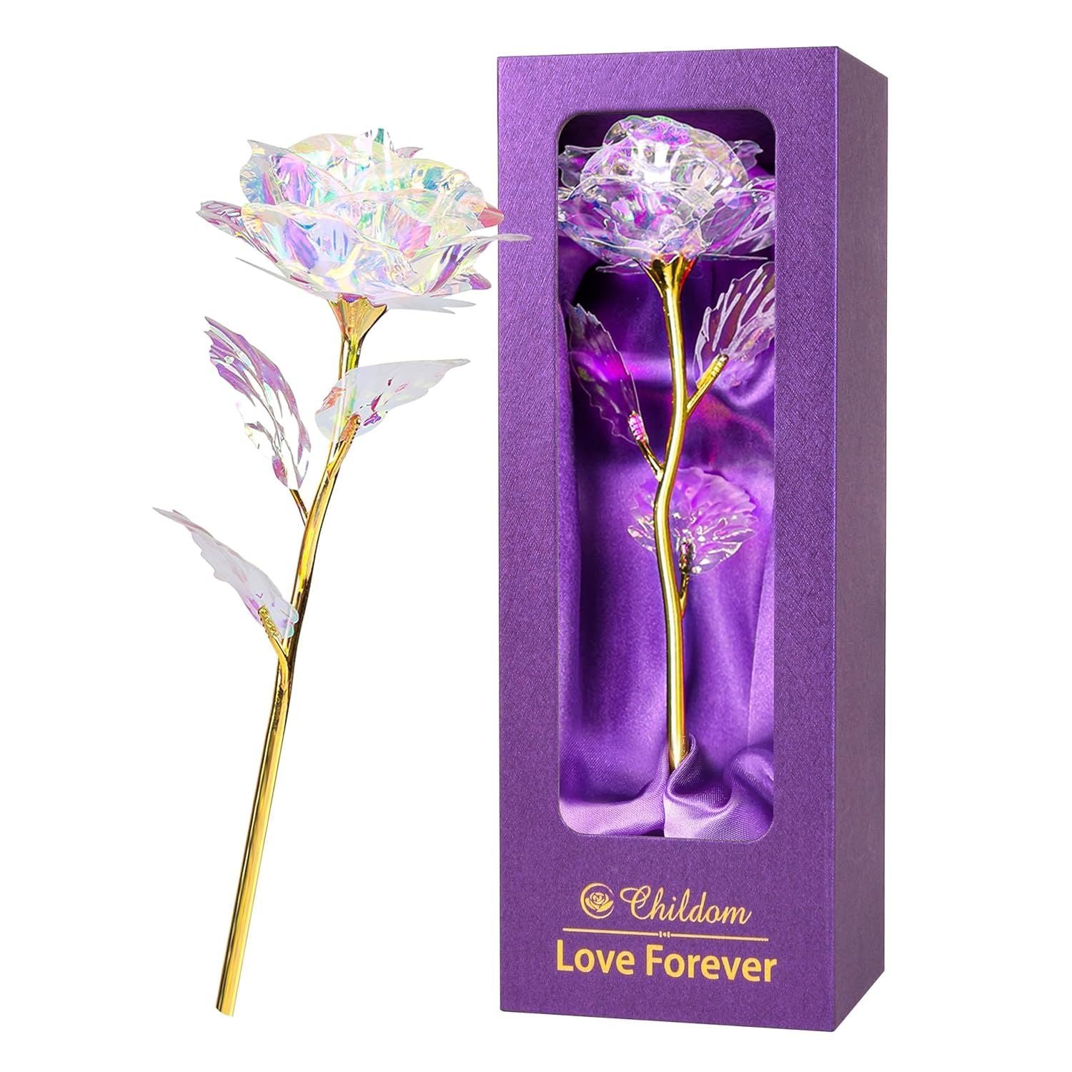 Artificial Crystal Rose – 9 Inch Gift for Home - Apkamart