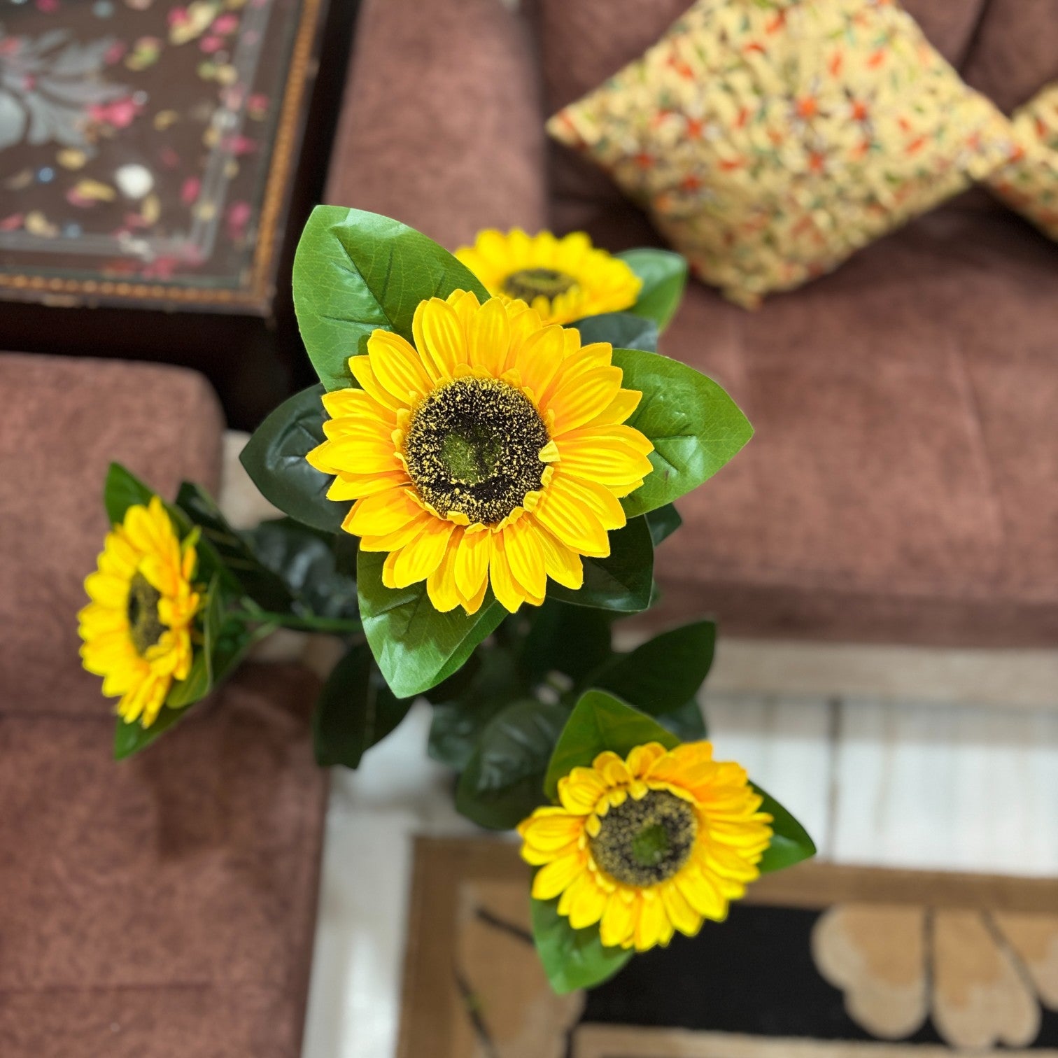 Artificial Leaf Tree | Faux Leaf Vine Plant | Decorative Plant Bush for Home Office Balcony Living Room Indoor Outdoor Tabletop | Diwali Decor & Gifting - 41 Inch