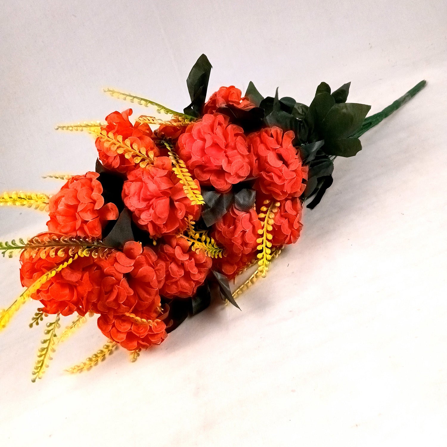 Artificial Flowers Carnation Bunches | Faux Flower Bouquet / Sticks - for Home Decor, Living Room, Office & Festivals Decoration (Vase Not Included) - 27 Inch - Apkamart #Colour_Red