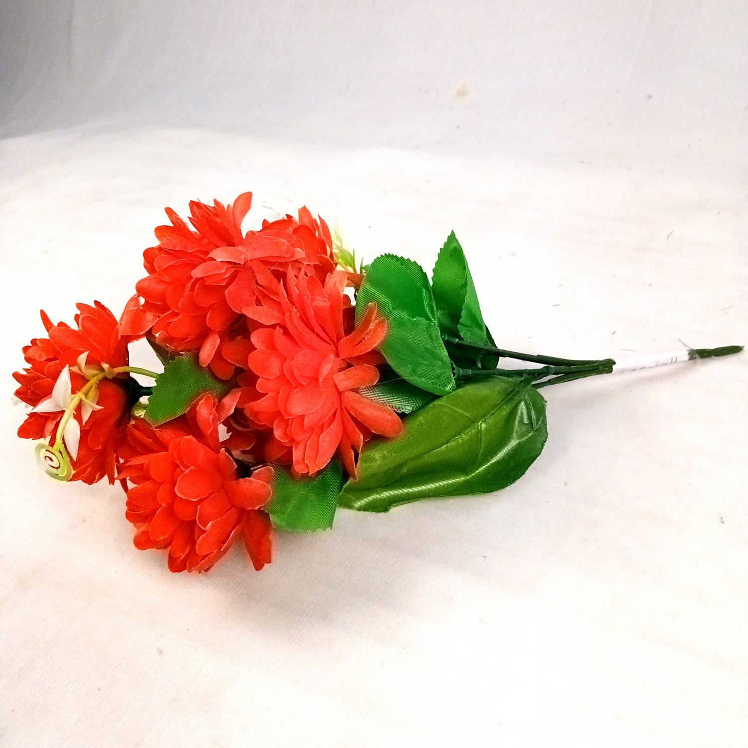 Artificial Flowers Dahlia Bunches for Vase Pot | Faux Flowers Stick - for Home Decor, Living Room, Wedding & Party Decoration (Vase Not Included) - 14 Inch - Apkamart #Colour_Red