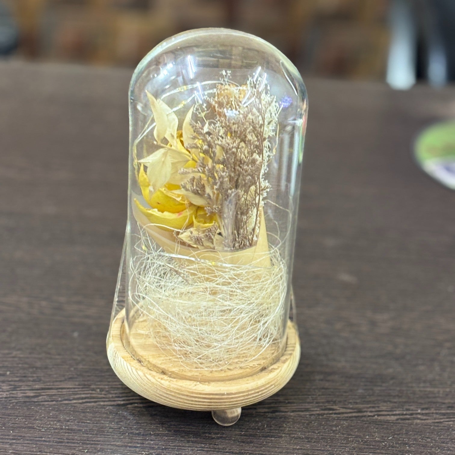 Glass Flower Showpiece | Enchanted Flower Under Glass Dome | Romantic Gift for Valentine, Anniversary, Birthday & Home Decor - 9 Inch - Apkamart