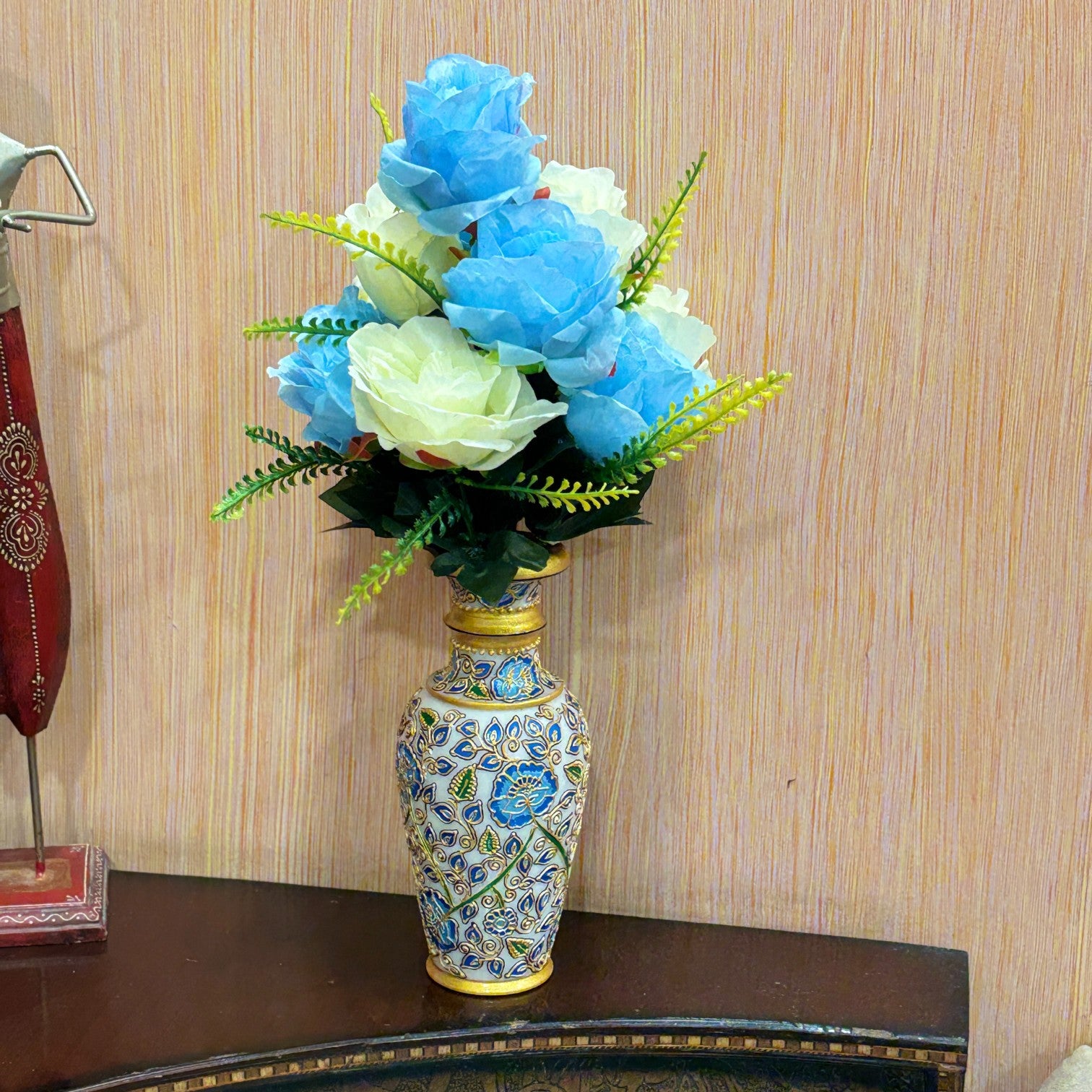 Artificial Flower Bunch for Home Decor & Festive Decoration | Faux Decorative Flower for Living Room, Balcony | Long-Lasting Artificial Flowers for Gifting - 17 Inch - Apkamart