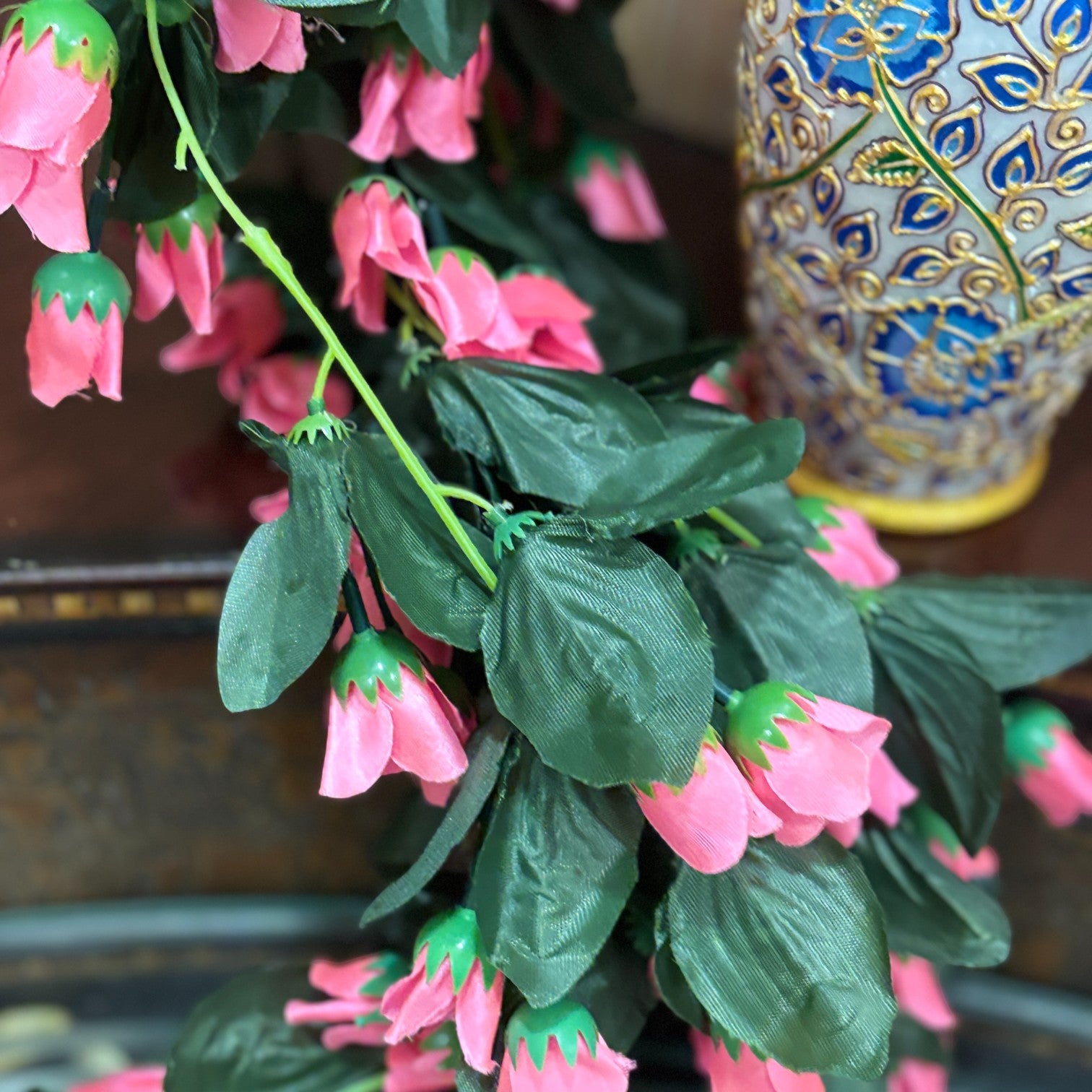 Artificial Hanging Flower for Home Decor | Realistic Hangings for Diwali Decor| Decorative Wall Hanging for Balcony, Garden, Living Room & Office - 31 Inch - Apkamart