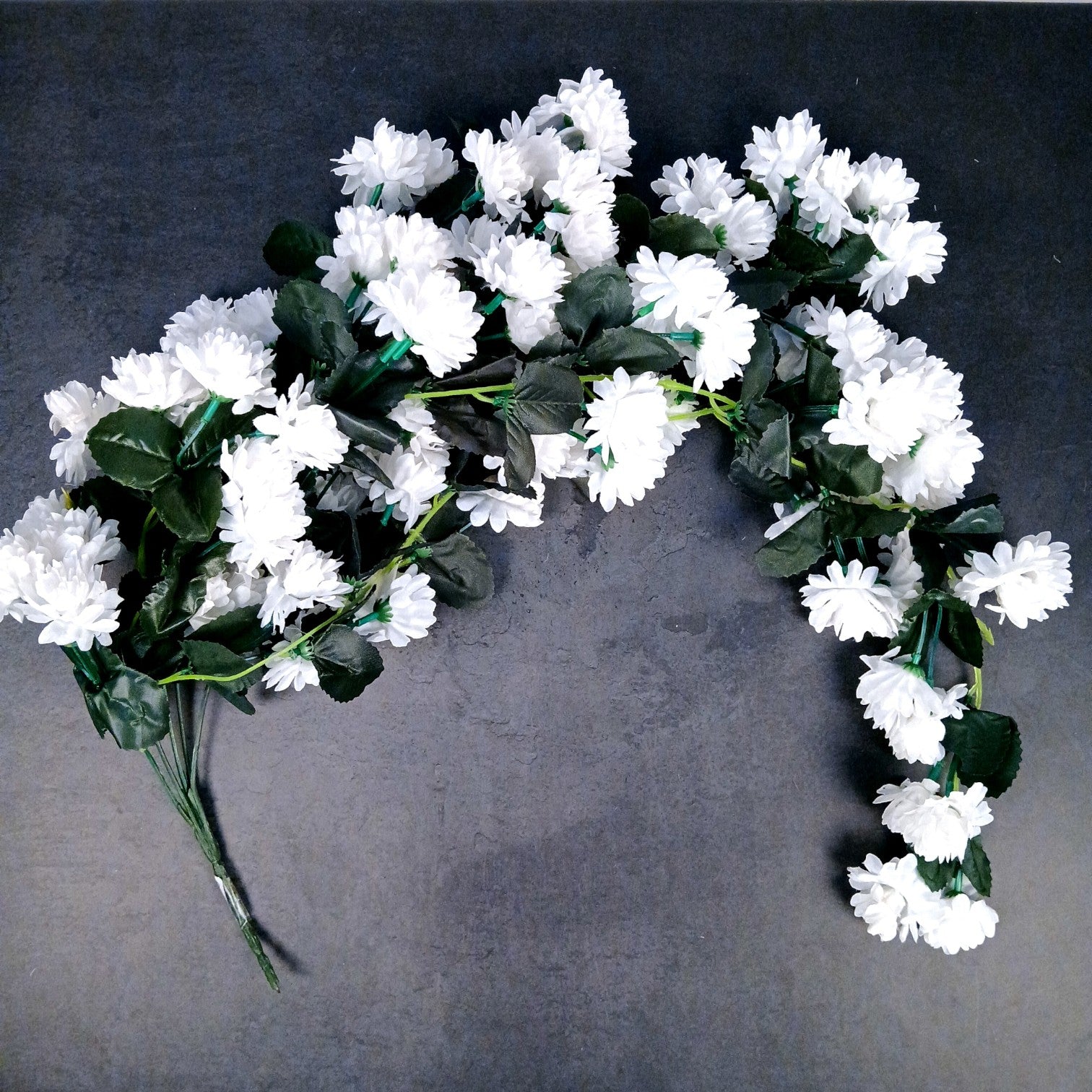 Hanging Bunch of Flowers | Faux Flower Vine with Leaves | Decorative Artificial Flower for Balcony, Living Room, Home Decor & Festive Diwali Decoration - 30 Inch - Apkamart #Color_White