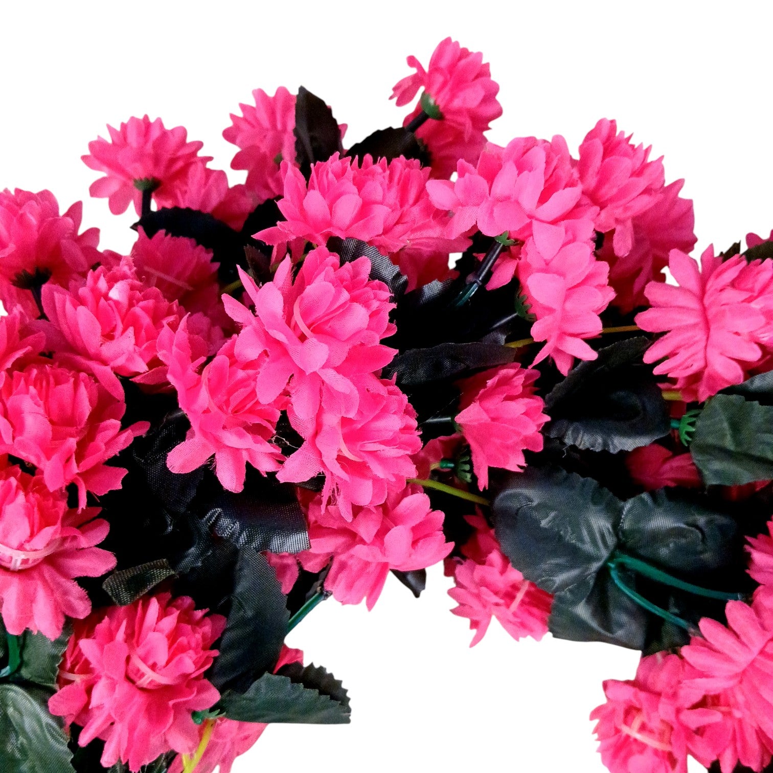 Hanging Bunch of Flowers | Faux Flower Vine with Leaves | Decorative Artificial Flower for Balcony, Living Room, Home Decor & Festive Diwali Decoration - 30 Inch - Apkamart #Color_Pink