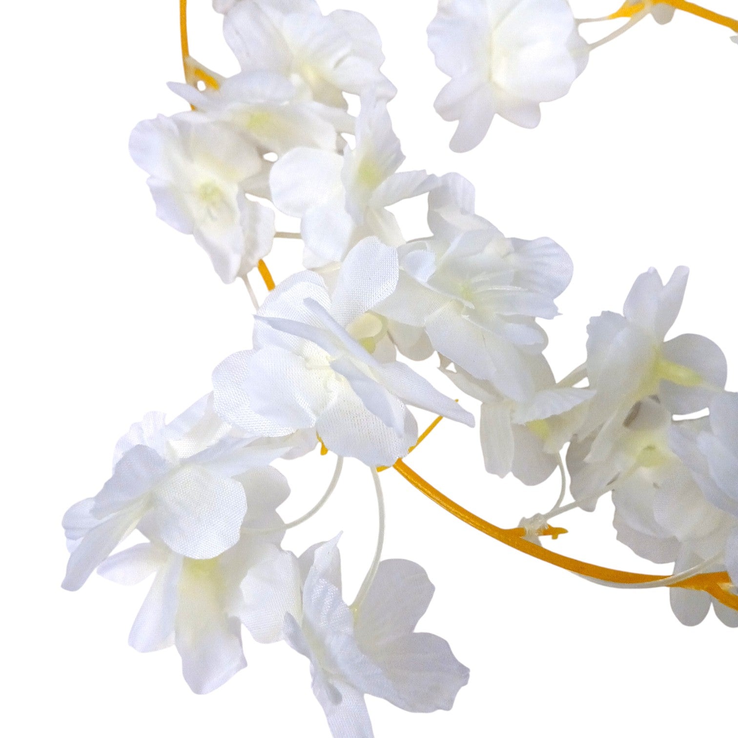 Decorative Hanging Flower Bunch | Faux Artificial Flowers with Vine & Leaf for Balcony, Wall & Office | Long-Lasting Flowers for Diwali & Festive Decoration - 68 Inch - Apkamart #Color_White