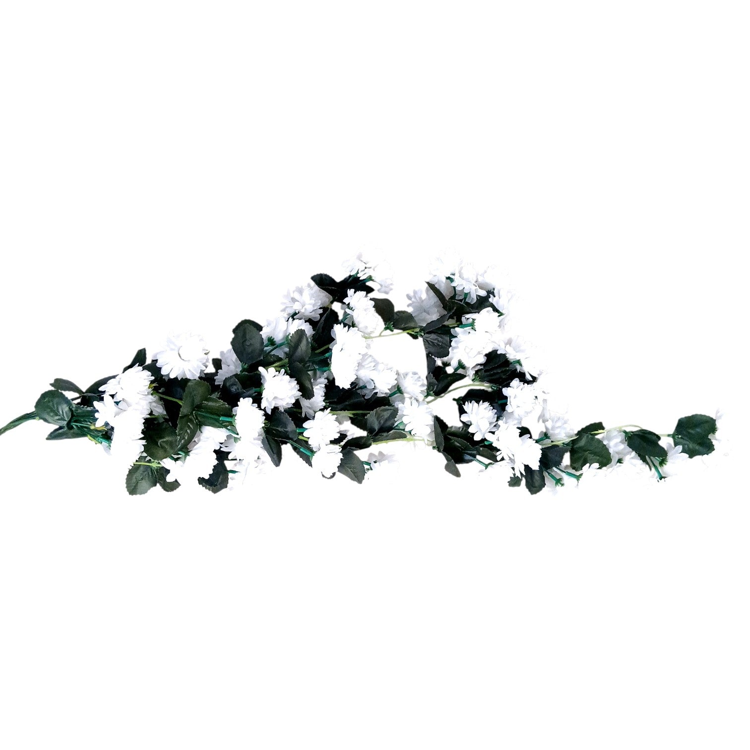 Hanging Bunch of Flowers | Faux Flower Vine with Leaves | Decorative Artificial Flower for Balcony, Living Room, Home Decor & Festive Diwali Decoration - 30 Inch - Apkamart #Color_White