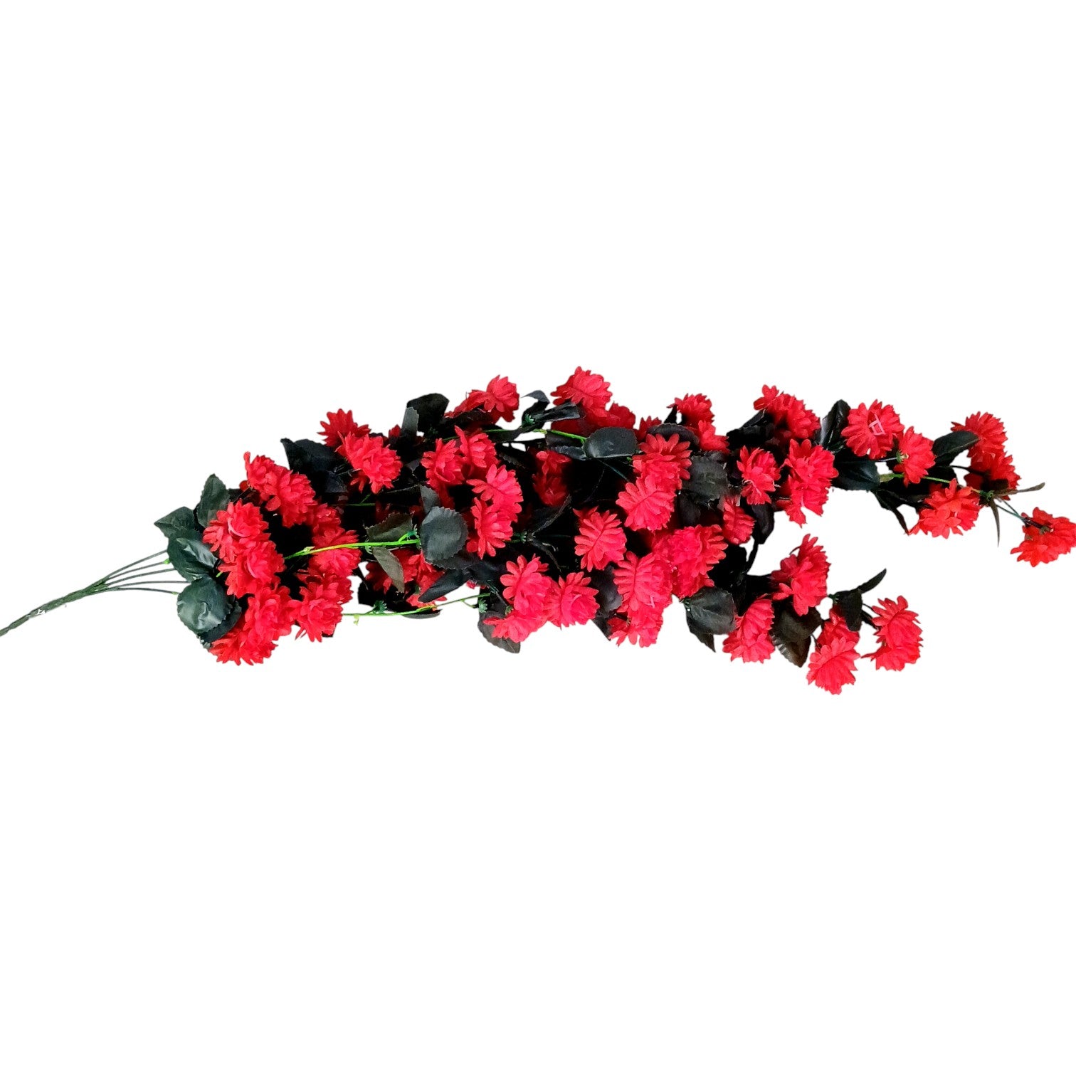 Artificial Hanging Flower Bunch | Faux Vine Flower Arrangement for Balcony, Living Room, Flower Pots & Stands | Artificial Leaf & Flower Bunch for Home Decor - 30 Inch - Apkamart #Color_Red