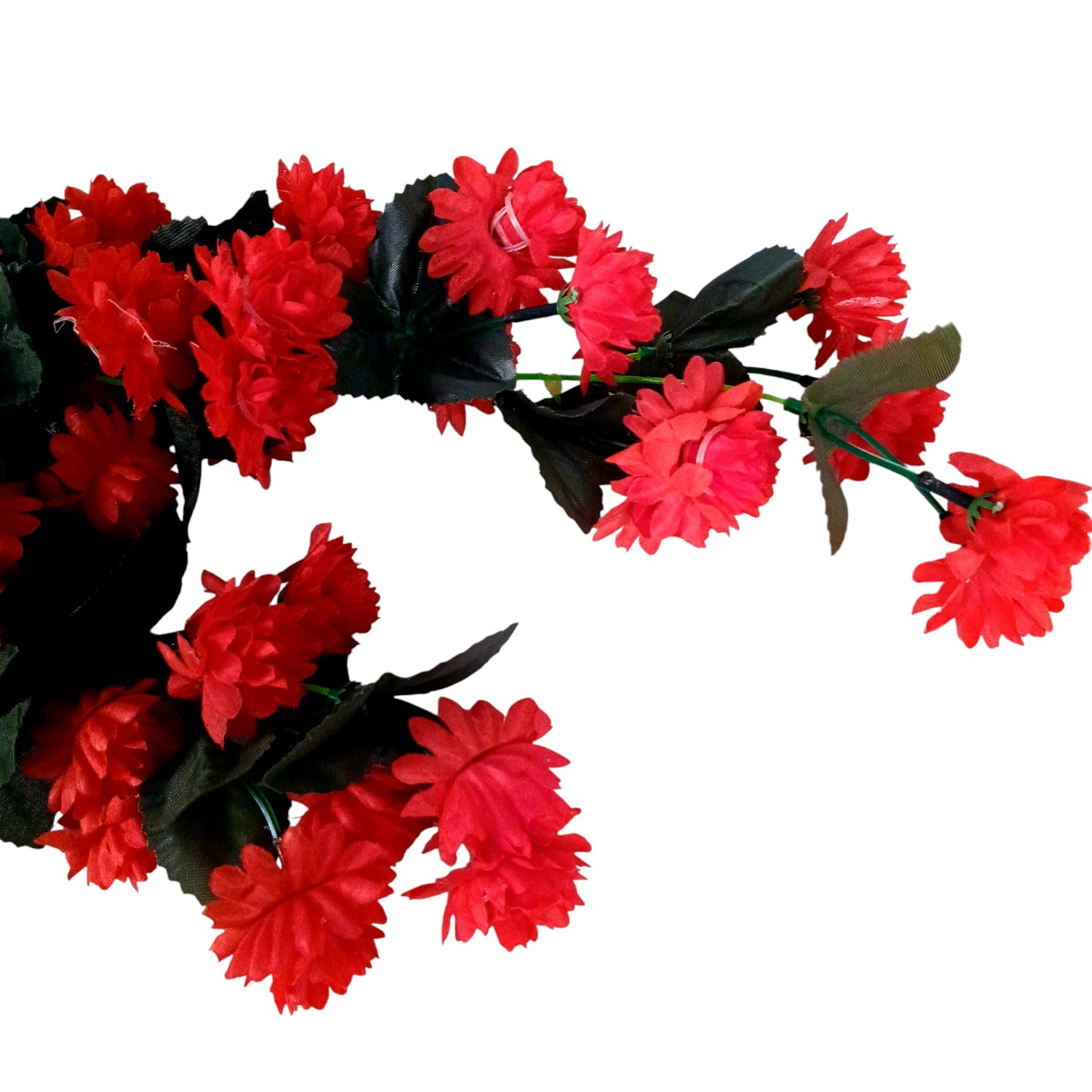Artificial Hanging Flower Bunch | Faux Vine Flower Arrangement for Balcony, Living Room, Flower Pots & Stands | Artificial Leaf & Flower Bunch for Home Decor - 30 Inch - Apkamart #Color_Red