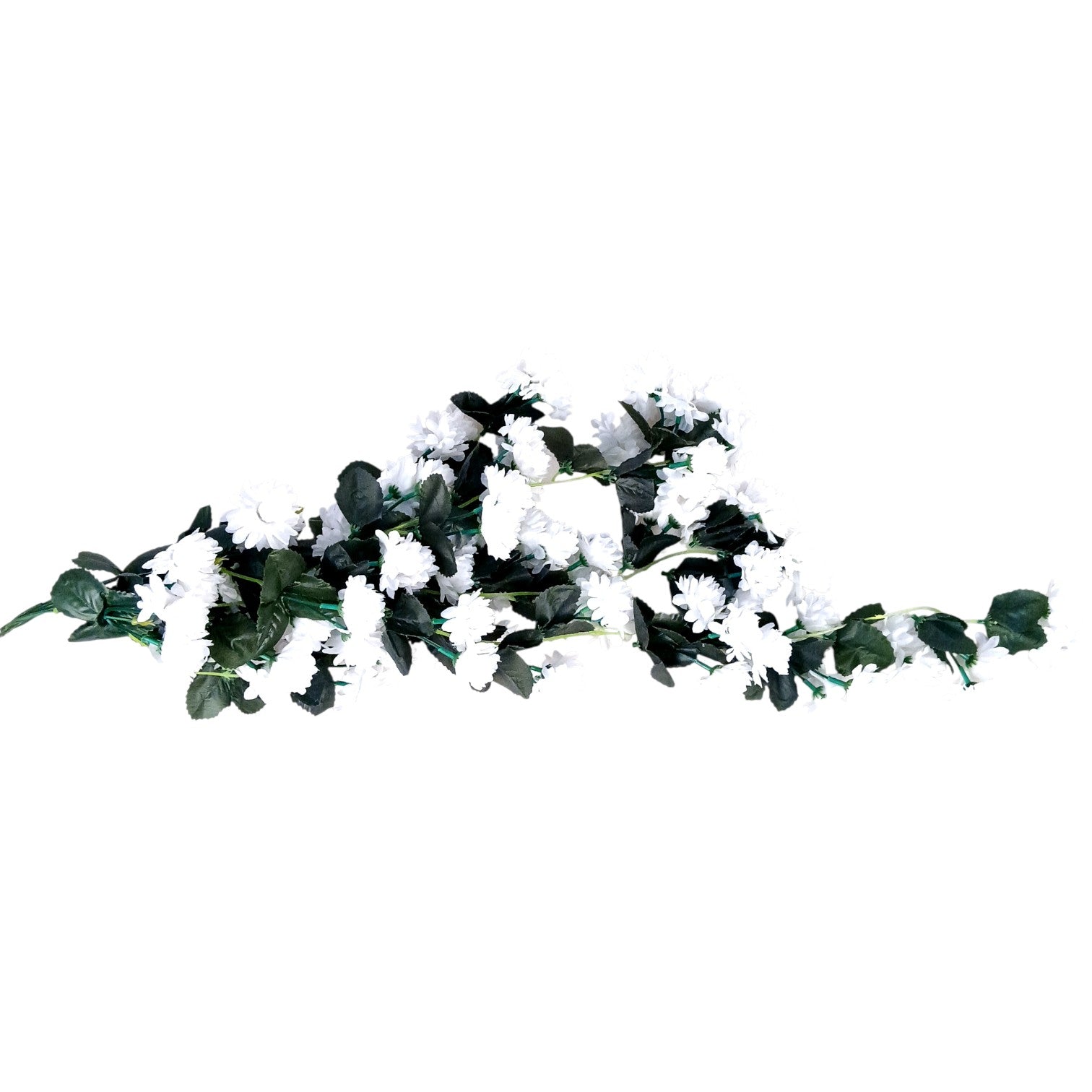 Hanging Bunch of Flowers | Faux Flower Vine with Leaves | Decorative Artificial Flower for Balcony, Living Room, Home Decor & Festive Diwali Decoration - 30 Inch - Apkamart #Color_White