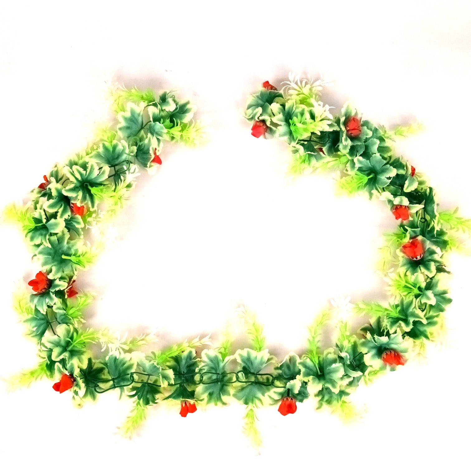 Artificial Hanging Vine | Faux Leaf Garland Green Plant Bush for Creeper Decoration | Decorative Vine for Door, Temple, Diwali Decor & Home Decoration - 69 Inch - Apkamart
