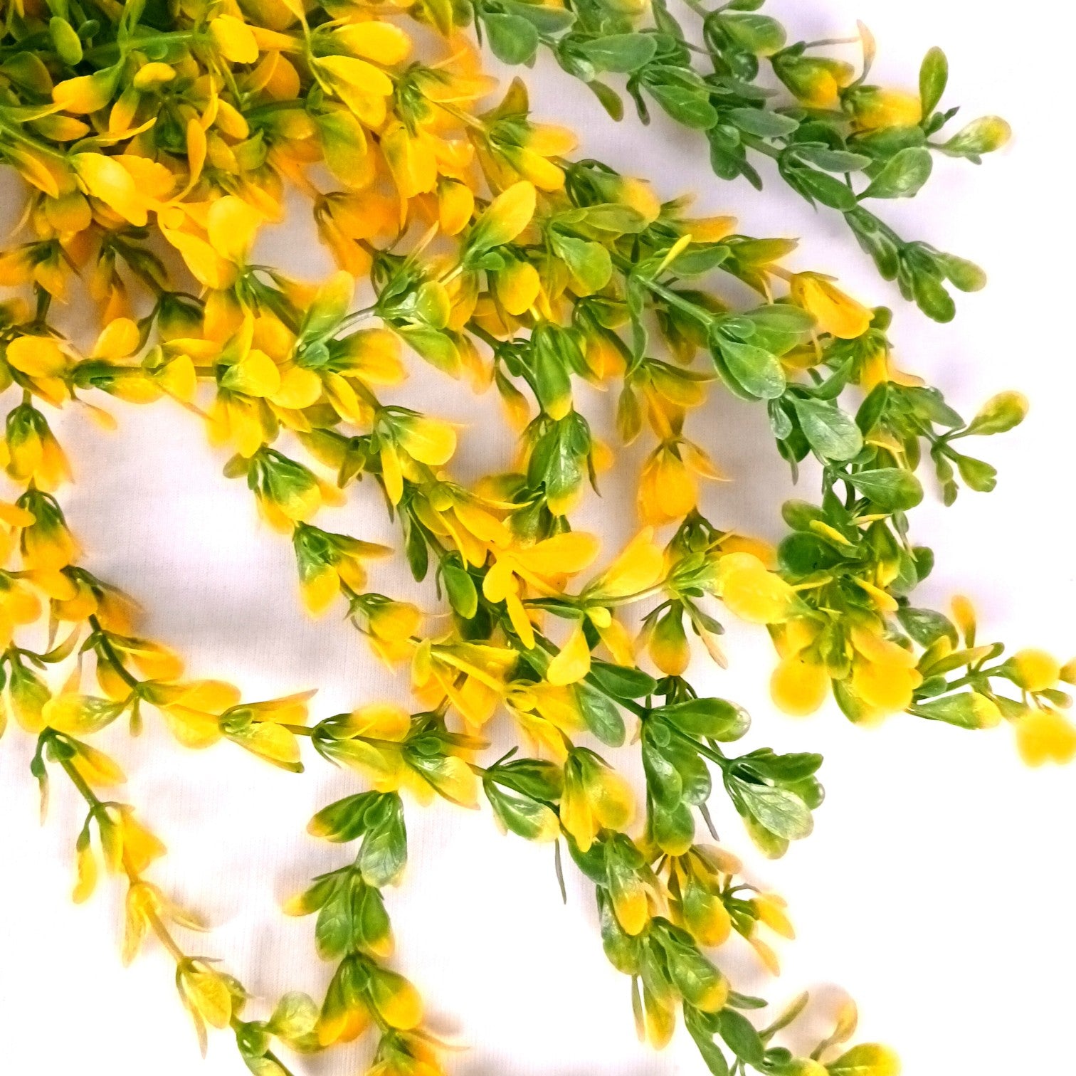 Artificial Hanging Vine | Green & Yellow Faux Leaf Garland Green Plant Bush for Creeper Decoration | Decorative Vine for Door, Temple, Diwali Decor & Home Decoration - 33 Inch - Apkamart #Style_Design 3