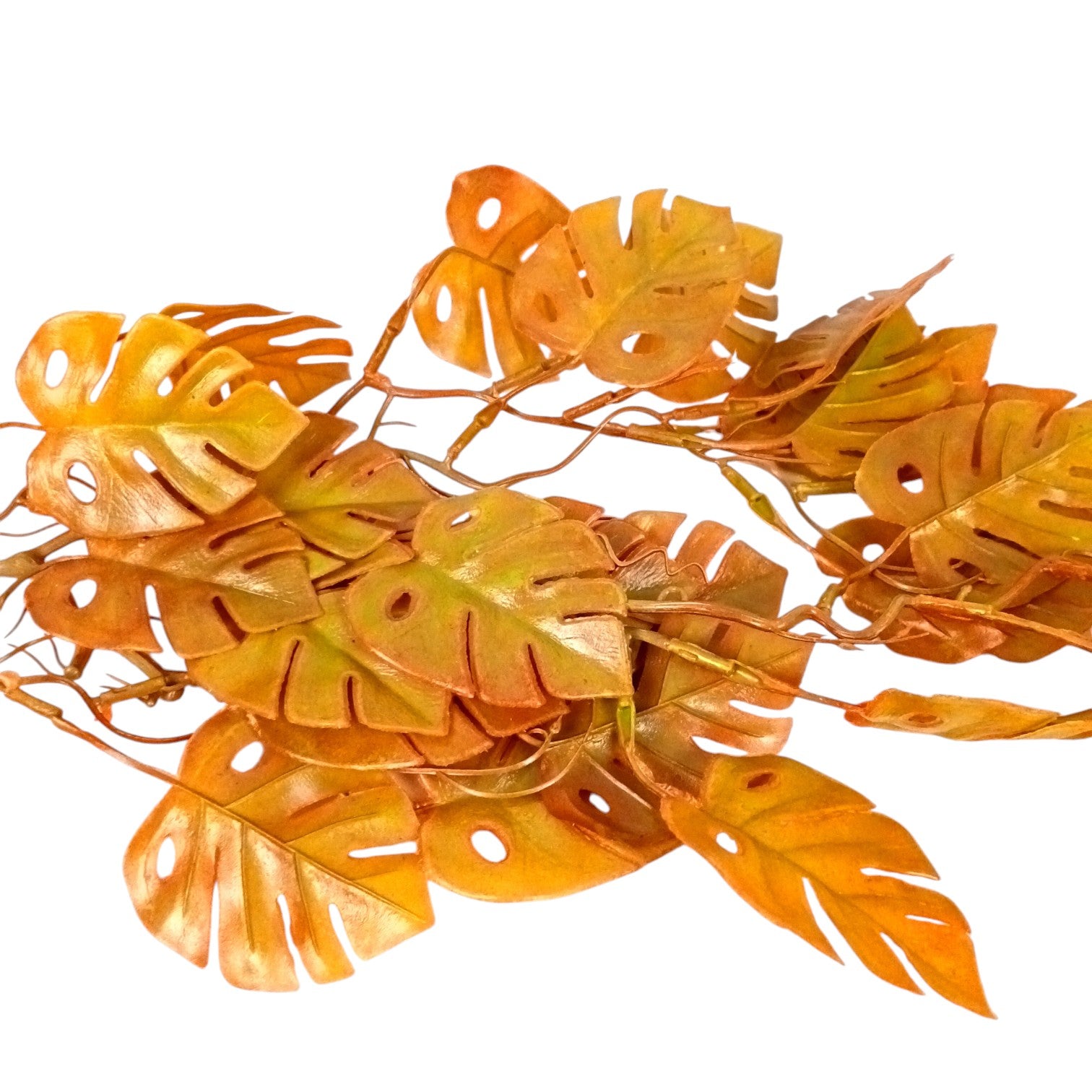 Artificial Hanging Leaf Bunch | Faux Leaf Garland Plant Bush for Creeper Decoration | Decorative Hanging Vine for Door, Balcony, Temple & Diwali Decor - 35 Inch - Apkamart #Style_Design 1