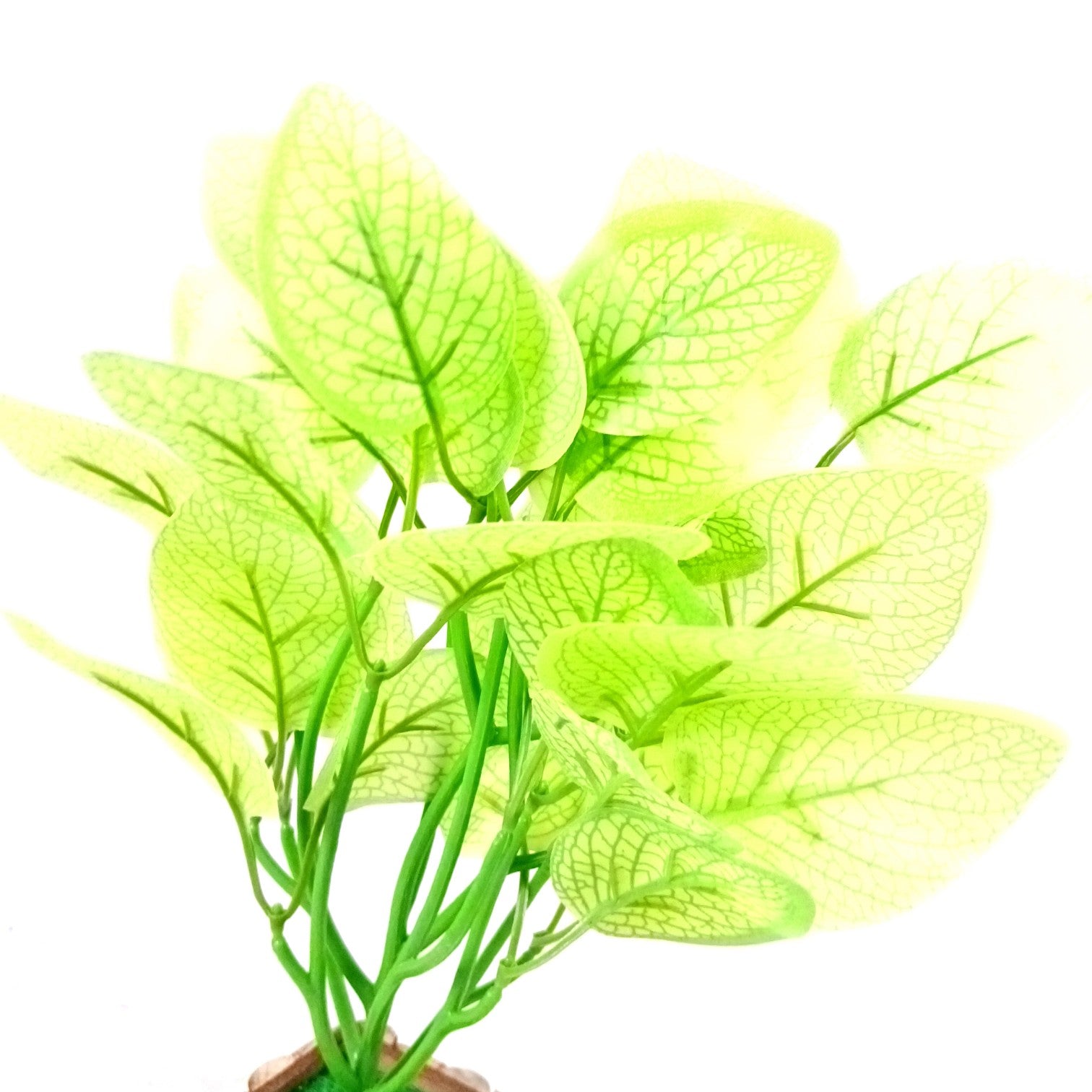 Artificial Leaf Bunch with Wooden Pot | Faux Potted Plant for Home Decor | Decorative Indoor & Outdoor Tabletop Plant for Living Room, Balcony, Office & Bedroom - 13 Inch - Apkamart #Style_Design 1