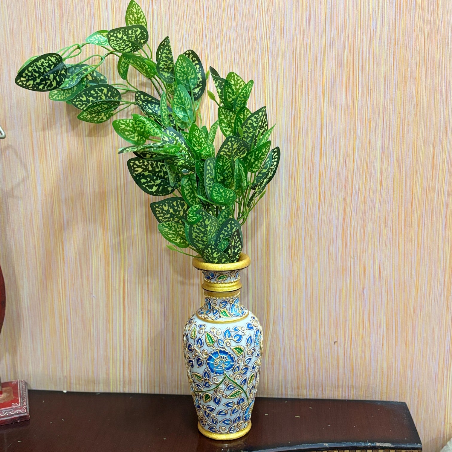 Artificial Leaf Bunch | Faux Vine Plant for Home, Balcony & Tabletop Decor | Realistic Indoor Greenery for Living Room, Office, Festive Decoration & Gifting - 16 Inch - Apkamart #Style_Design 3