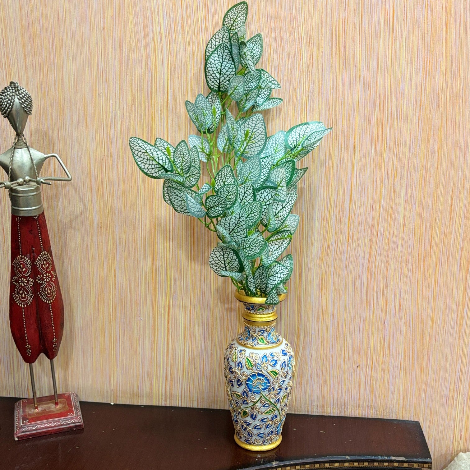 Artificial Leaf Bunch | Faux Vine Plant for Home, Balcony & Tabletop Decor | Realistic Indoor Greenery for Living Room, Office, Festive Decoration & Gifting - 16 Inch - Apkamart #Style_Design 2