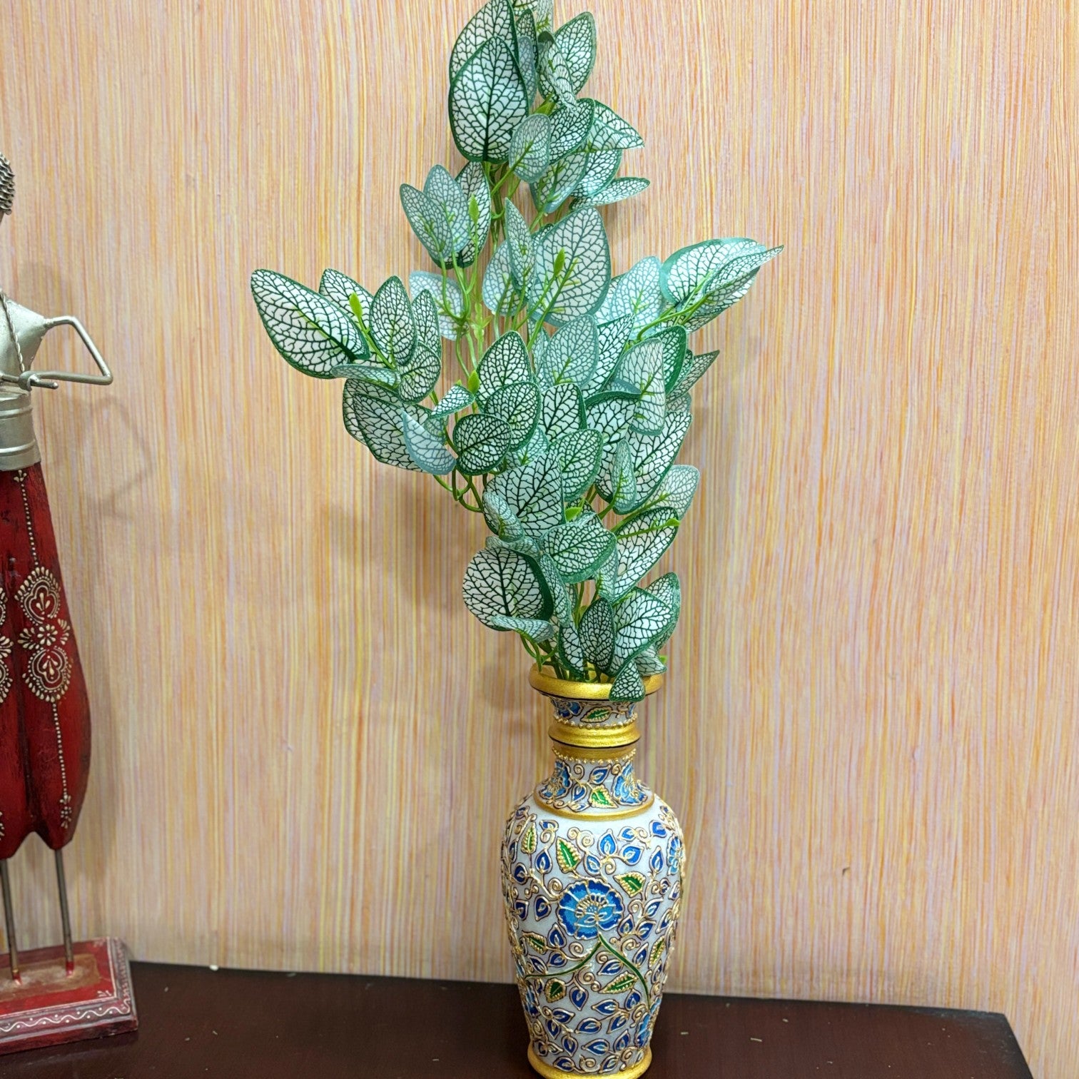 Artificial Leaf Bunch | Faux Vine Plant for Home, Balcony & Tabletop Decor | Realistic Indoor Greenery for Living Room, Office, Festive Decoration & Gifting - 16 Inch - Apkamart #Style_Design 2
