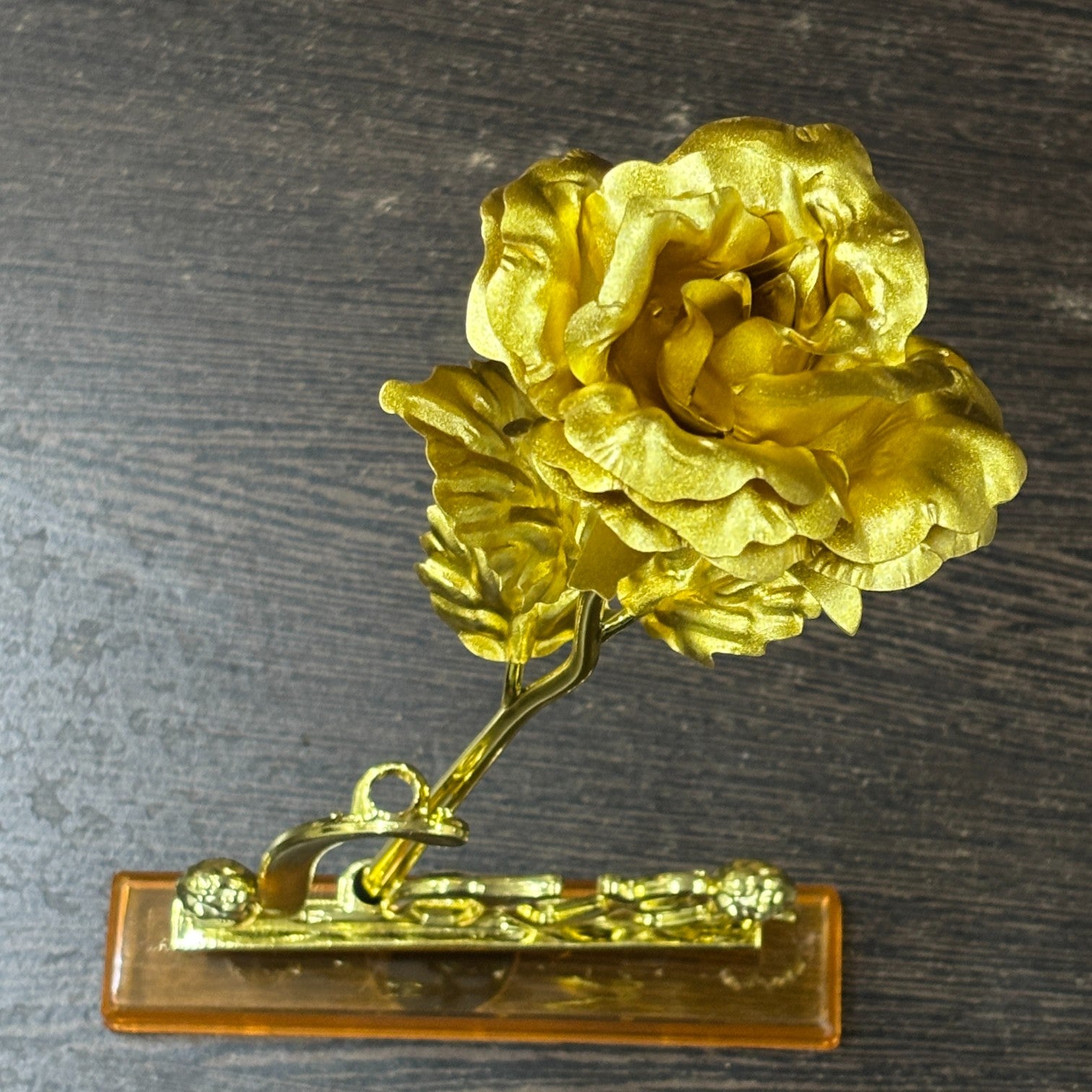 Artificial Golden Rose Flower | Valentine Gift for Girlfriend, Wife & Loved Ones | Decorative Golden Metal Rose for Anniversary, Birthday & Romantic Gift - 10 Inch - Apkamart
