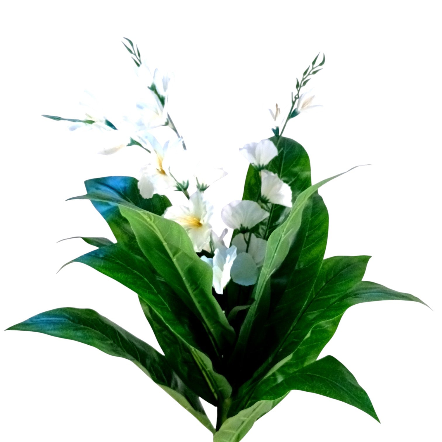 Artificial Green Leaf Tree with Flowers | Faux Decorative Plant for Home, Office & Balcony | Artificial Leaf Tree for Living Room, Bedroom, Patio, Garden - 45 Inch - Apkamart #Color_White
