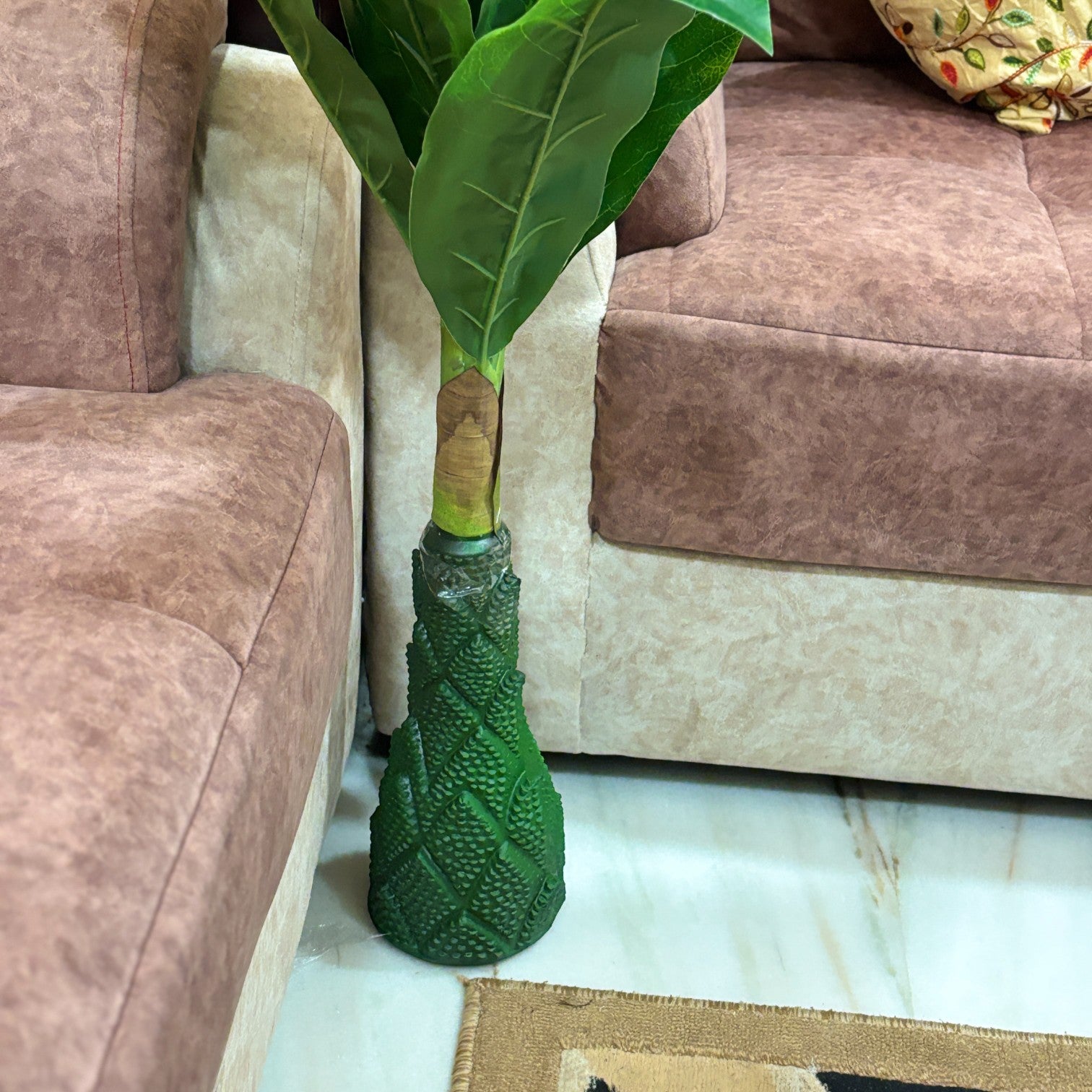 Artificial Green Leaf Tree with Flowers | Faux Decorative Plant for Home, Office & Balcony | Artificial Leaf Tree for Living Room, Bedroom, Patio, Garden - 45 Inch - Apkamart #Color_White