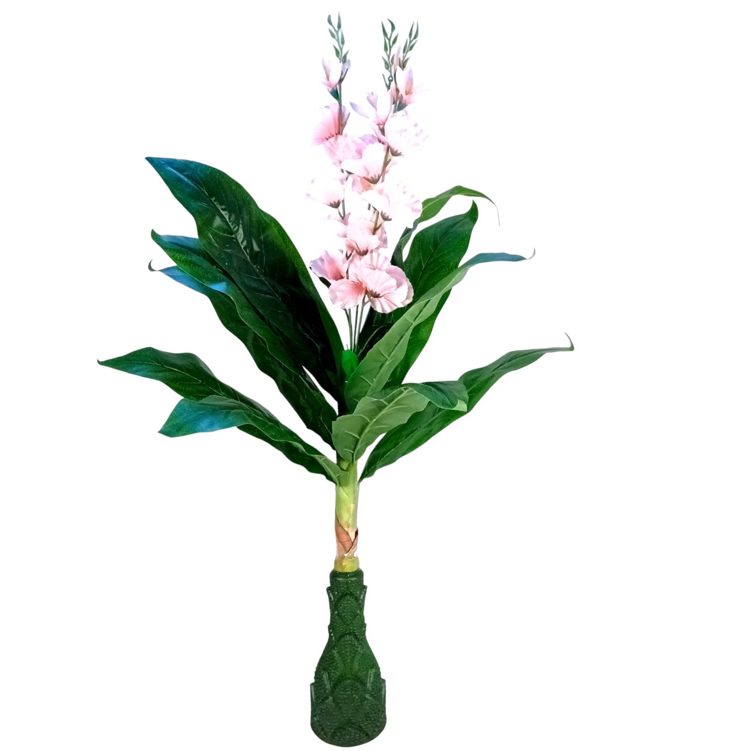 Artificial Leaf Tree with Flowers | Faux Leaf Vine Plant | Decorative Green Plant for Home Balcony Living Room Office Indoor | Diwali Decor & Gifting - 45 Inch - Apkamart #Color_Pink